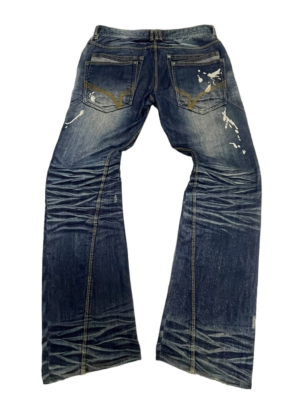 HIDEAWAYS × Hysteric Glamour Hideaway Nicole Muddy Wash Heavy Whiskers Flared Jeans Size US 30 / EU 46 - 2 Thumbnail