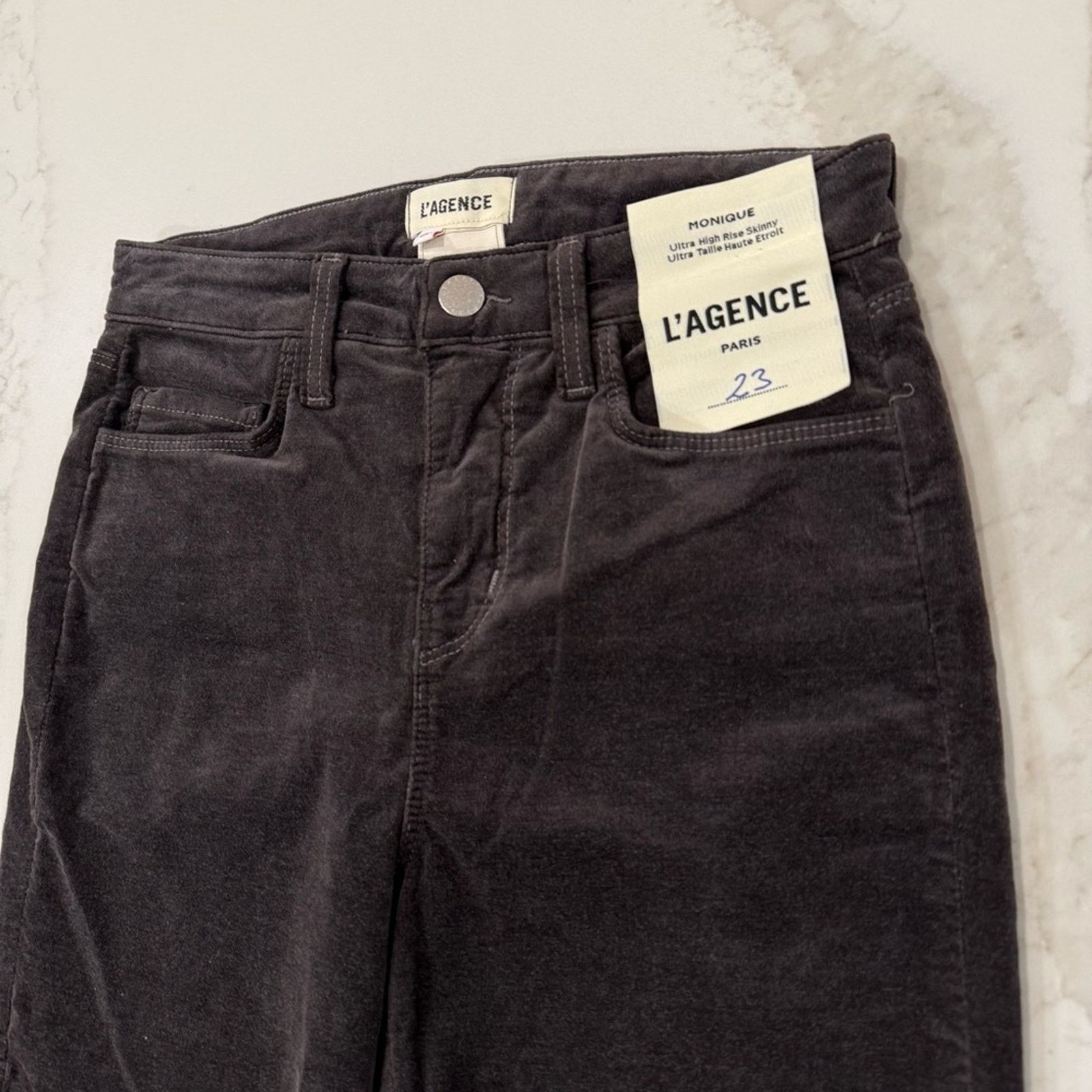 L'AGENCE L’AGENCE NWT Velvet Ultra High Rise Skinny Jeans Womens 23 Size 23" - 4 Thumbnail