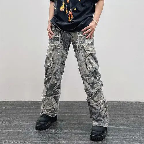 Japanese Brand Tomomi x Jyoge Camouflage Baggy Flare Jeans Cargo Size US 34 / EU 50 - 1 Thumbnail