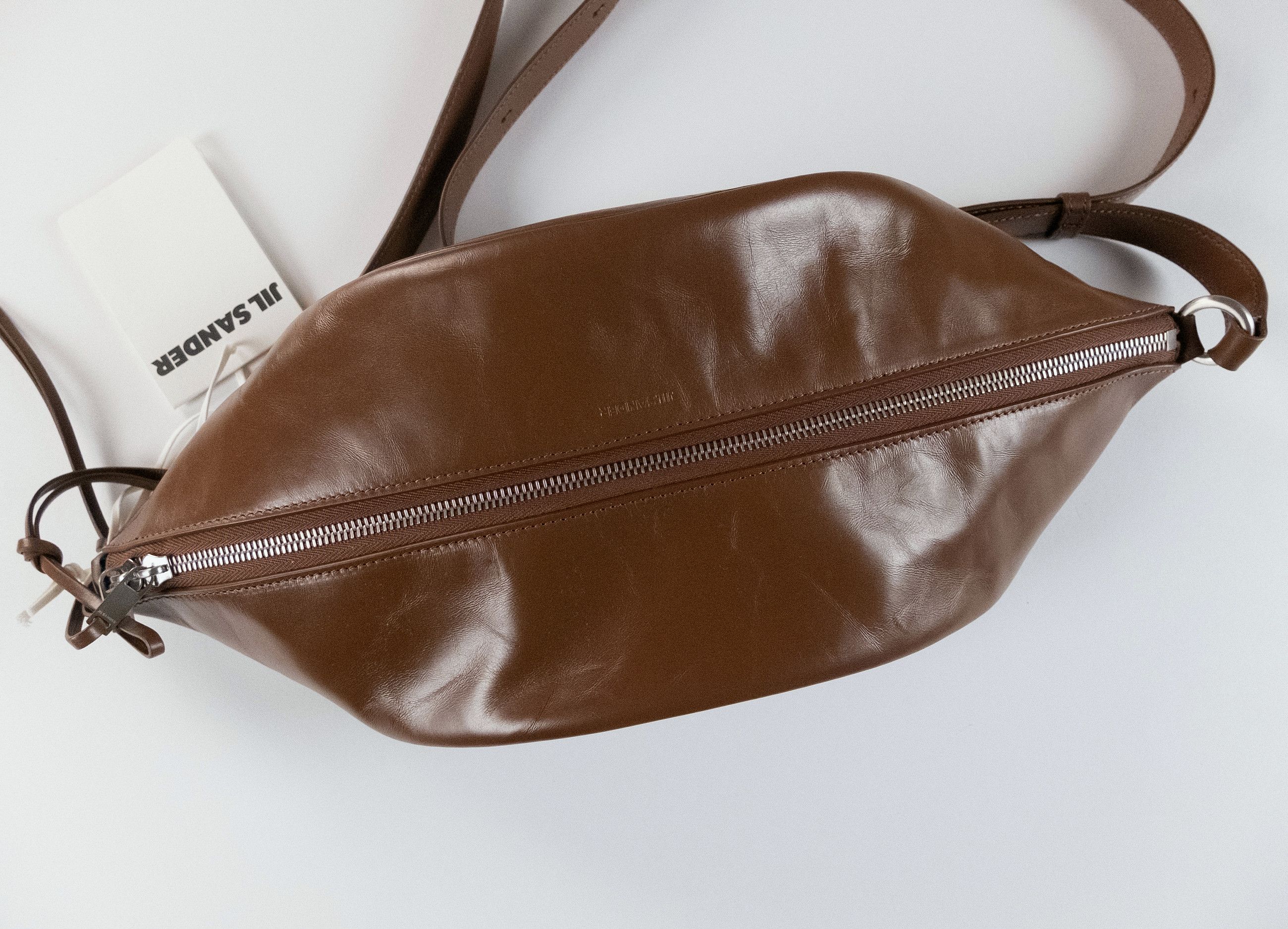 Jil Sander JIL SANDER medium brown leather Taco belt / crossbody bag Size ONE SIZE - 4 Thumbnail
