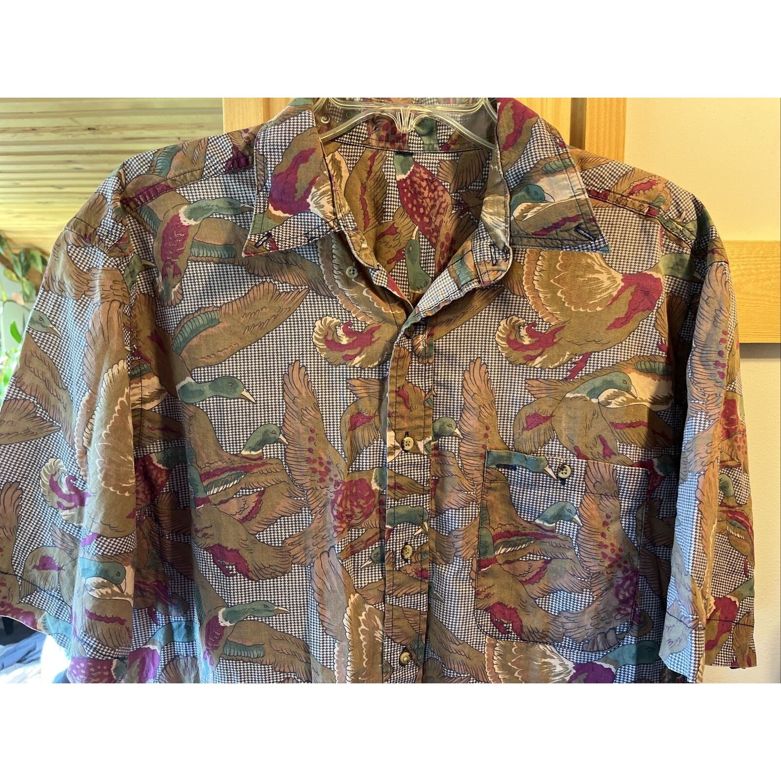 Allen Solly Allen Solly Vintage Men’s 17.5 34/35 Duck Print Cotton Shirt Size US L / EU 52-54 / 3 - 4 Thumbnail