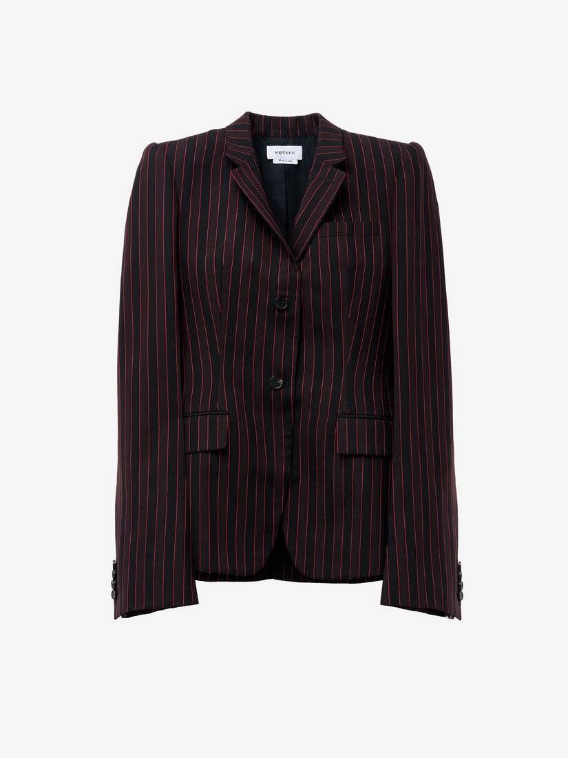 o1srvl11e0226 Pinstripe Single-Breasted Jacket In Multicolor