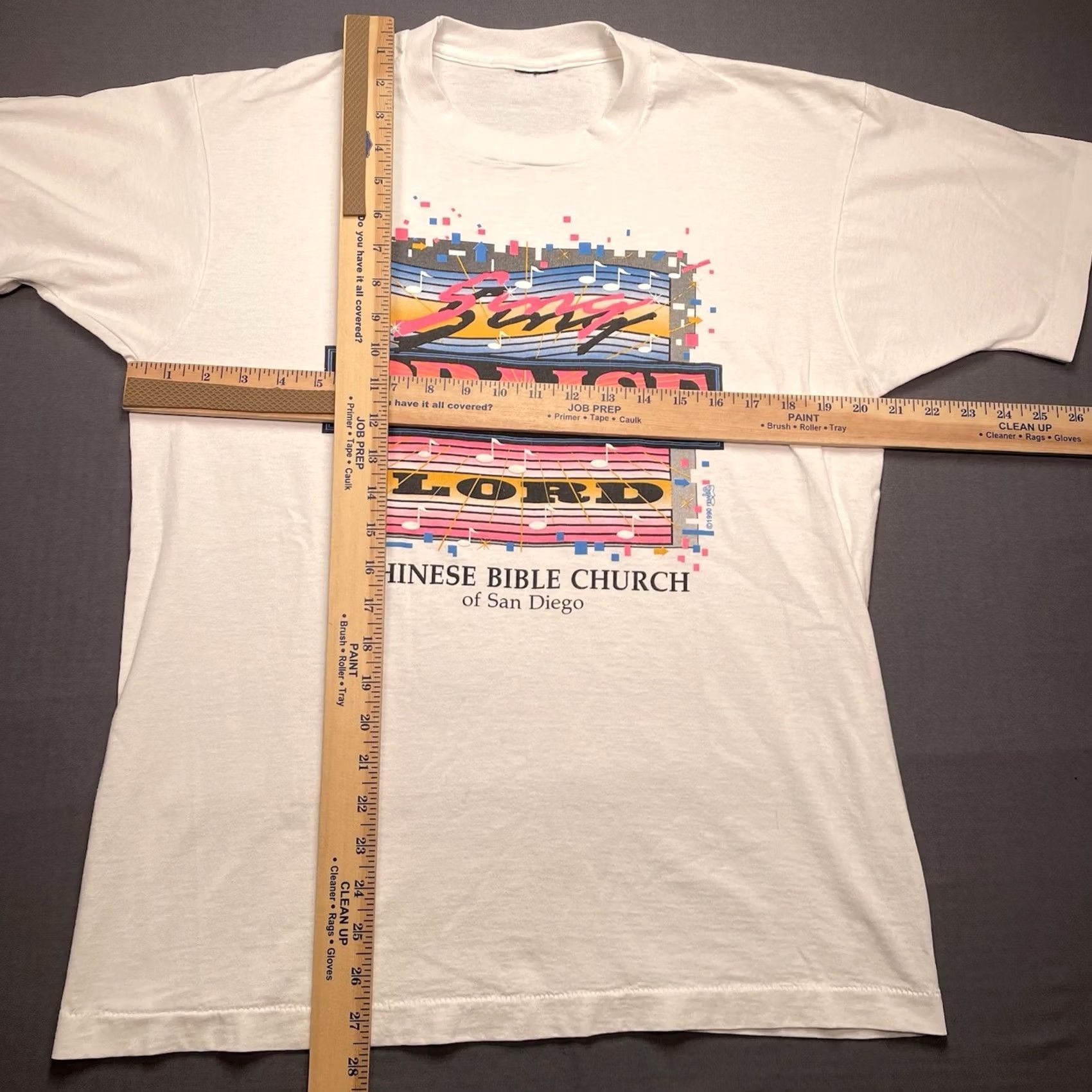 Vintage VINTAGE Jesus Shirt Men L White 1990s San Diego Chinese Bible Church Tee Praise Shirt Mens Size US L / EU 52-54 / 3 - 5 Thumbnail