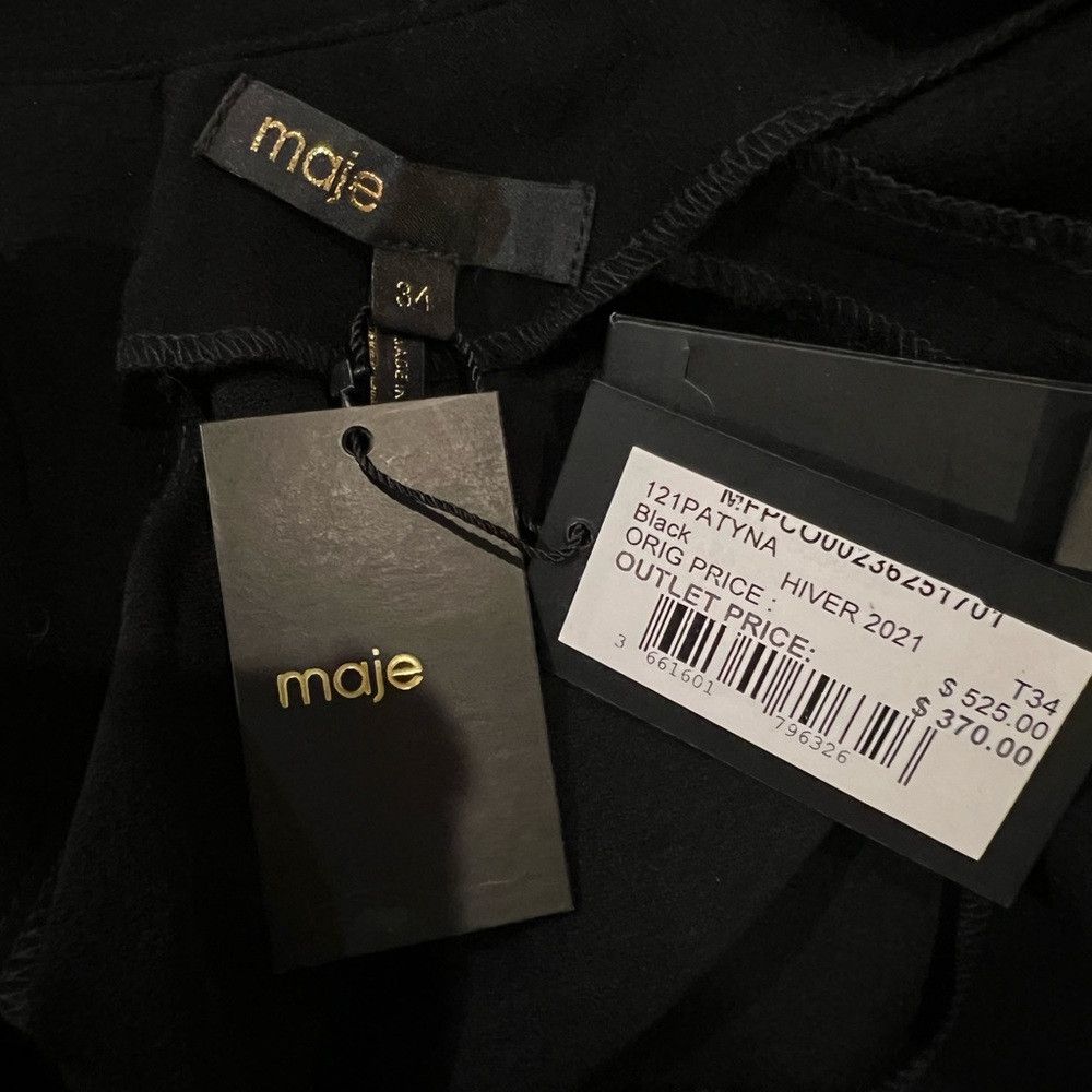Maje Maje Black Horsebit Detail Jumpsuit NWT Size 34/2/XS Belted Size 26" / US 2 / IT 38 - 7 Thumbnail