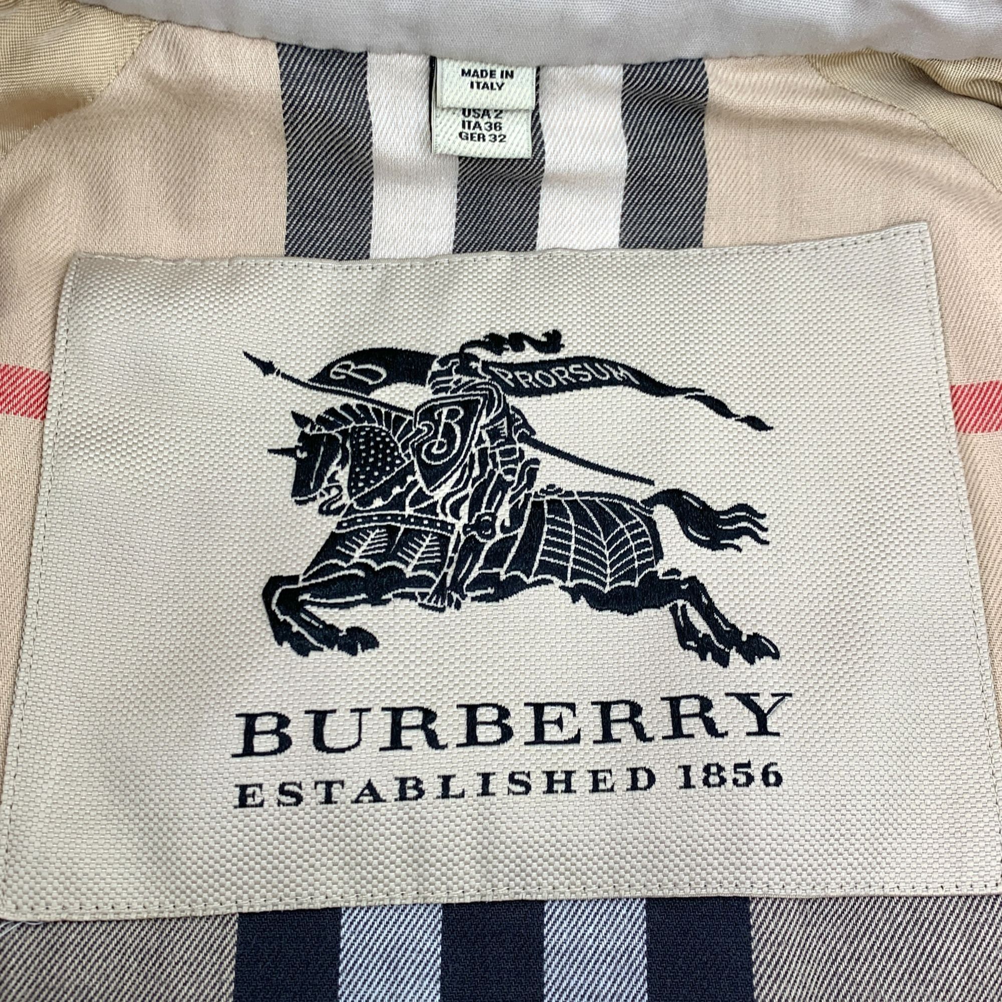 Burberry Burberry Khaki Double-Breasted Belted Trench Coat (Size 36/X Size XS / US 0-2 / IT 36-38 - 2 Thumbnail