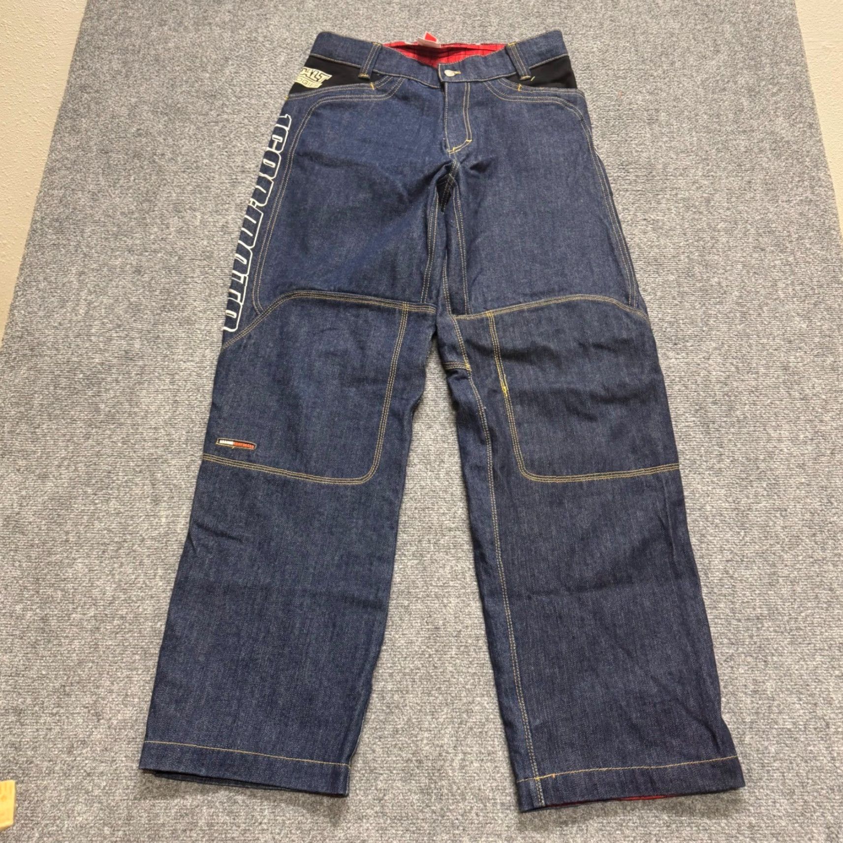 Denime VINTAGE Unbranded Denim Biker Pants Jeans 32x30 Men's Dark Washed Y2K Baggy Insulated Size US 32 / EU 48 - 3 Thumbnail