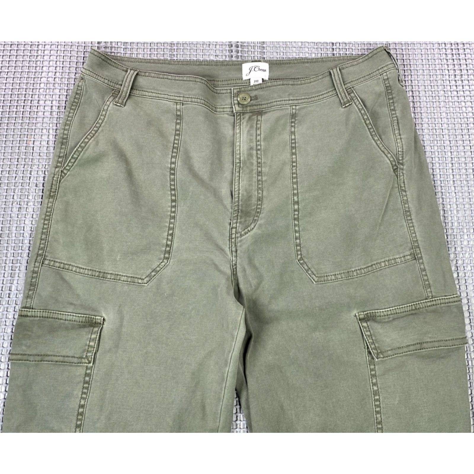J.Crew J.CREW Cargo Pants Womens Tapered Relaxed Fit Army Green 34x29 31 Tall Ankle Size 24" / US 00 / IT 34 - 3 Thumbnail