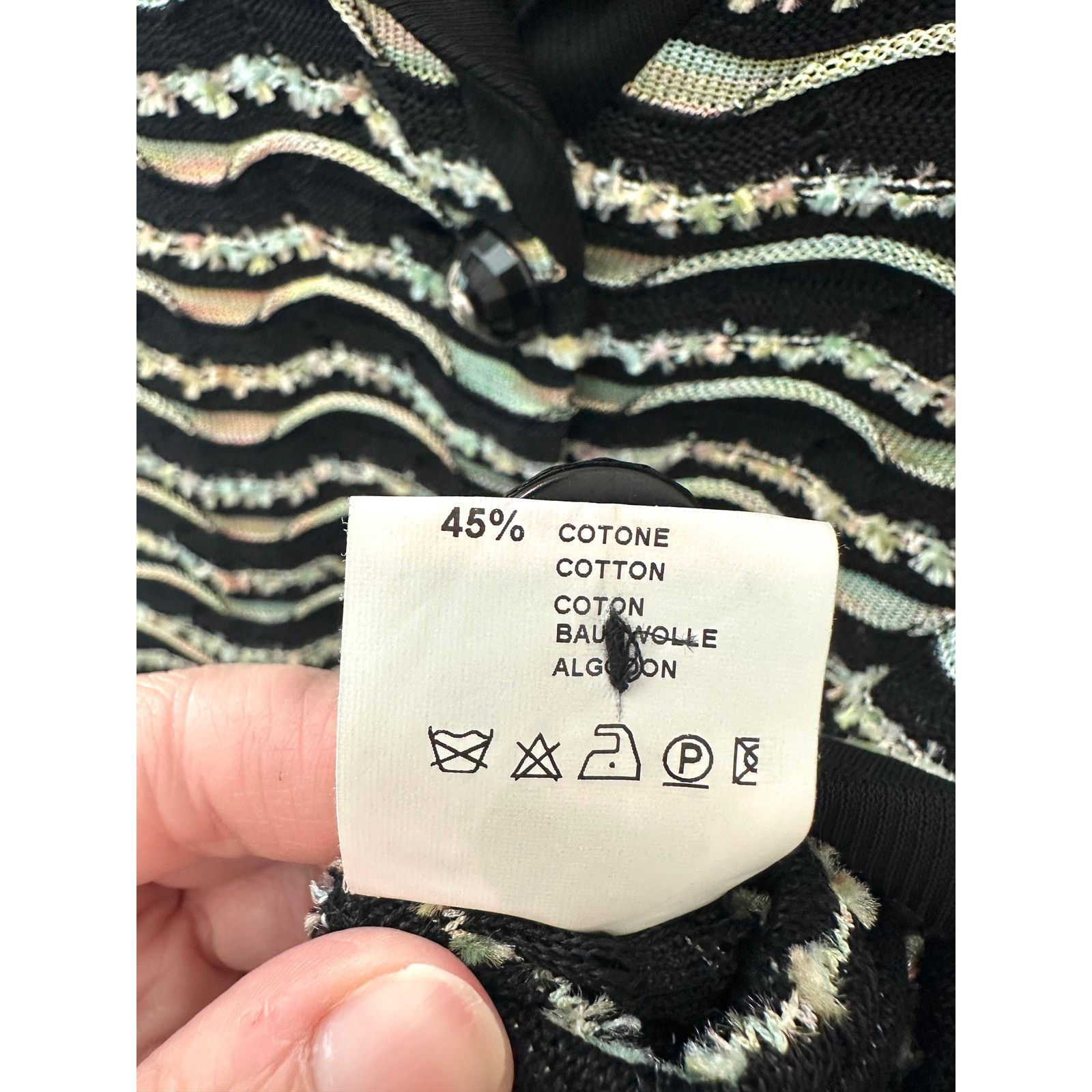 Vintage LIOLA | Vintage Black Striped Polo Short Sleeve Cardigan Top Size L / US 10 / IT 46 - 7 Thumbnail
