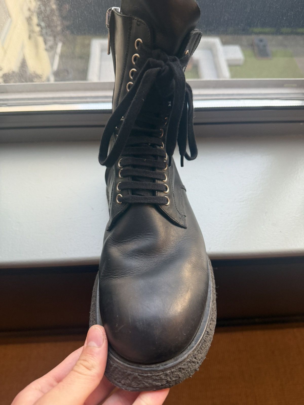 Rick Owens RICK OWENS GLITTER COMBAT BOOTS Size US 12 / EU 45 - 9 Thumbnail