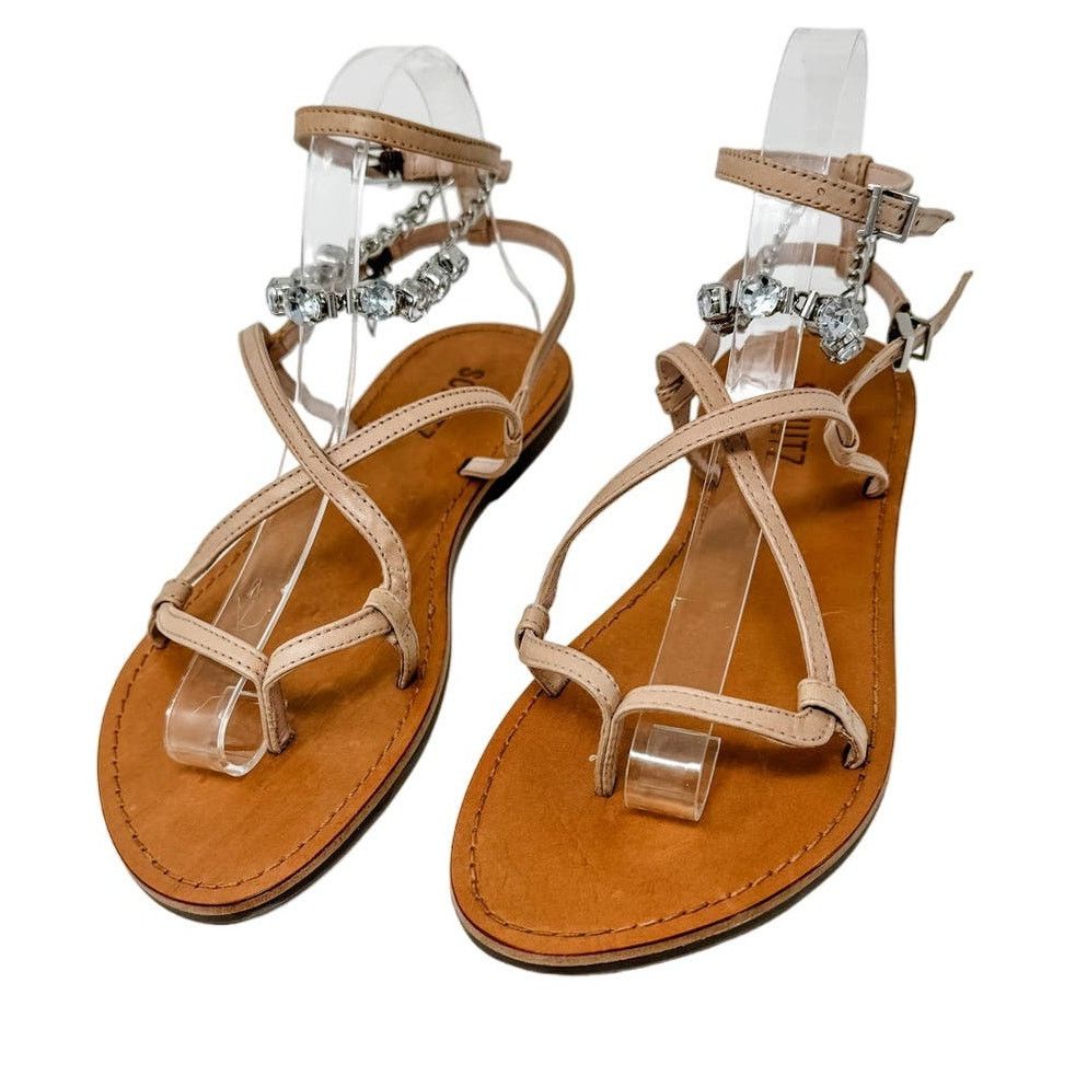 SCHUTZ SCHUTZ Crystal Leather Strappy Thong Sandals size 7 Size US 7 / IT 37 - 3 Thumbnail