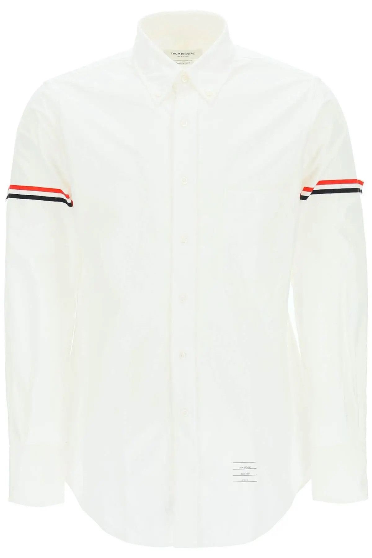 image of Thom Browne O1S22I1N0124 Poplin Button-Down Shirt In White, Men's (Size Small)