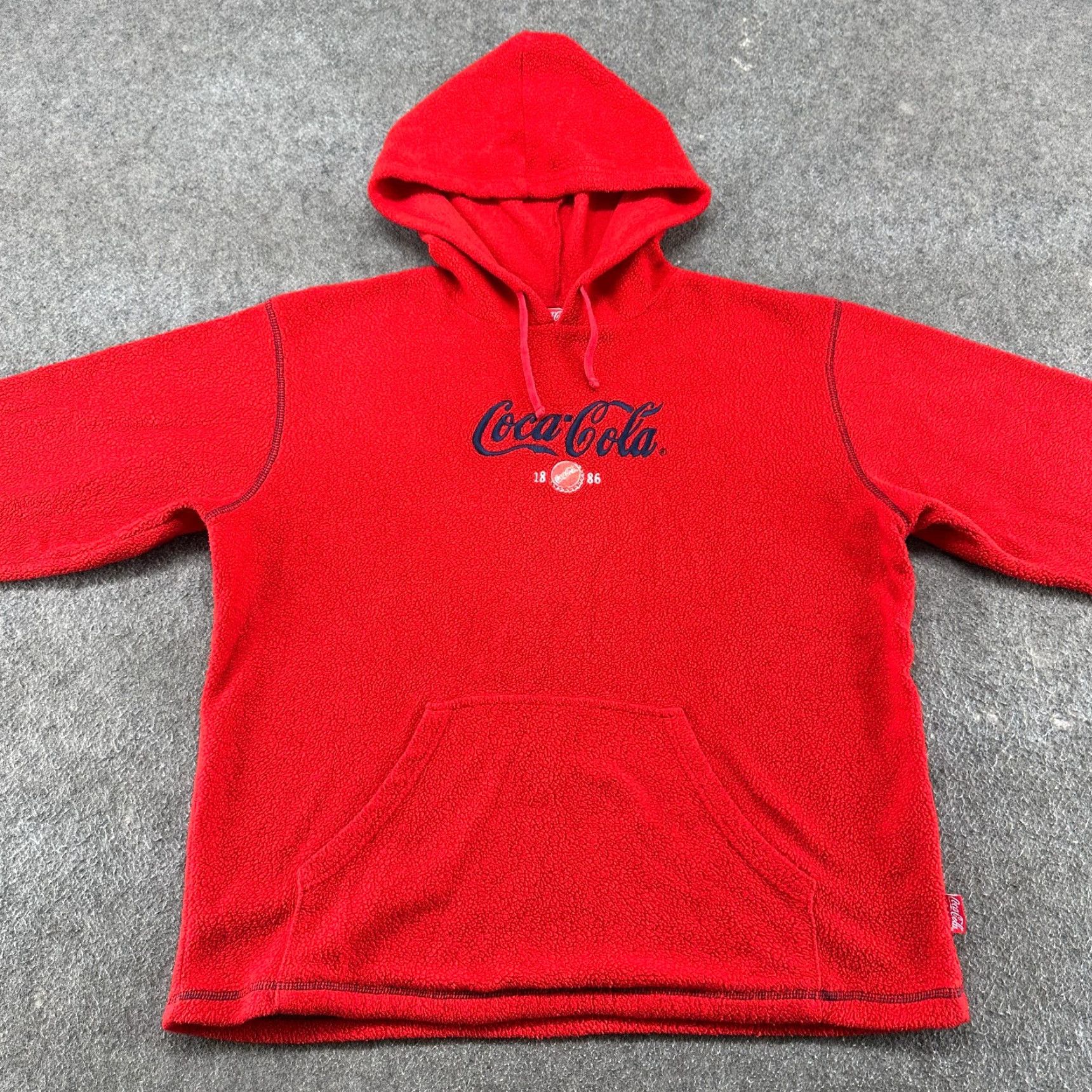 Vintage VINTAGE Coca Cola Hoodie Mens L Red Embroidered Logo Fleece Pullover 90s Size US L / EU 52-54 / 3 - 3 Thumbnail