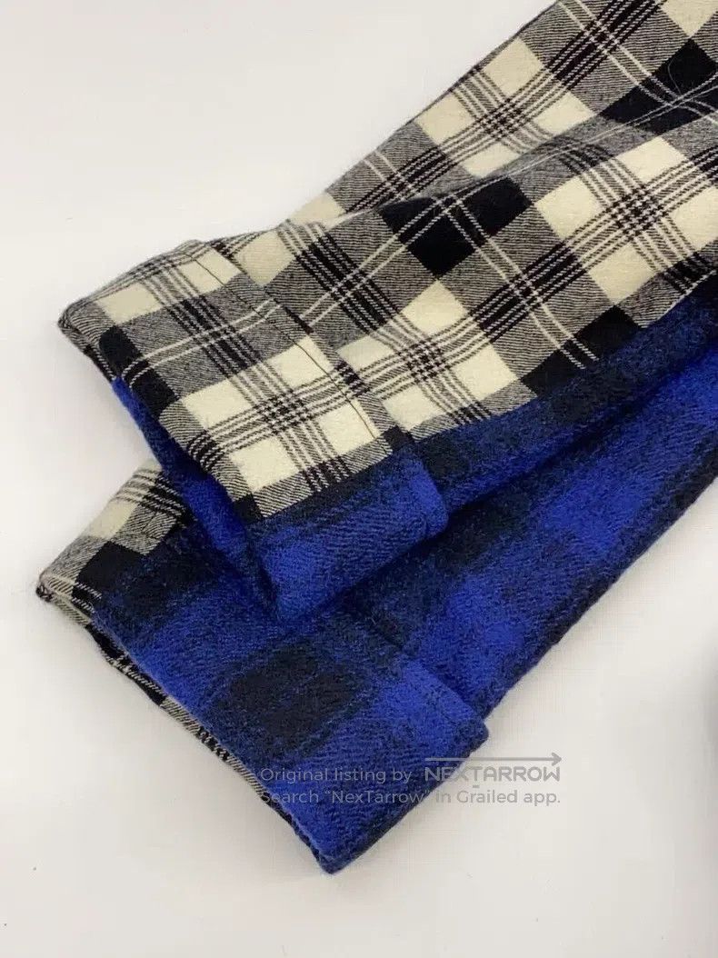 Comme des Garcons Comme Des Garcons Blue Plaid Mixed Floral Wool Coat Size M / US 6-8 / IT 42-44 - 7 Thumbnail