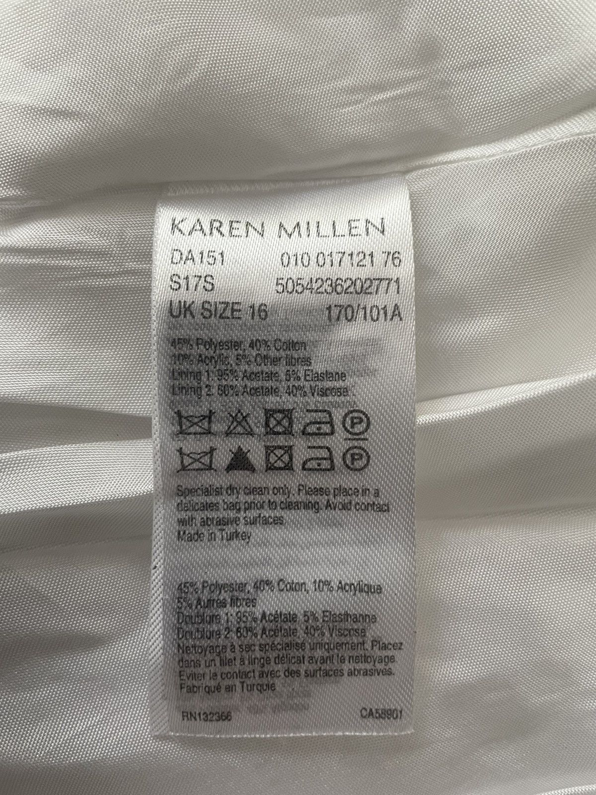 Karen Millen White taffeta dress, size 16( UK), Karen Millen, the new Size M / US 6-8 / IT 42-44 - 12 Thumbnail