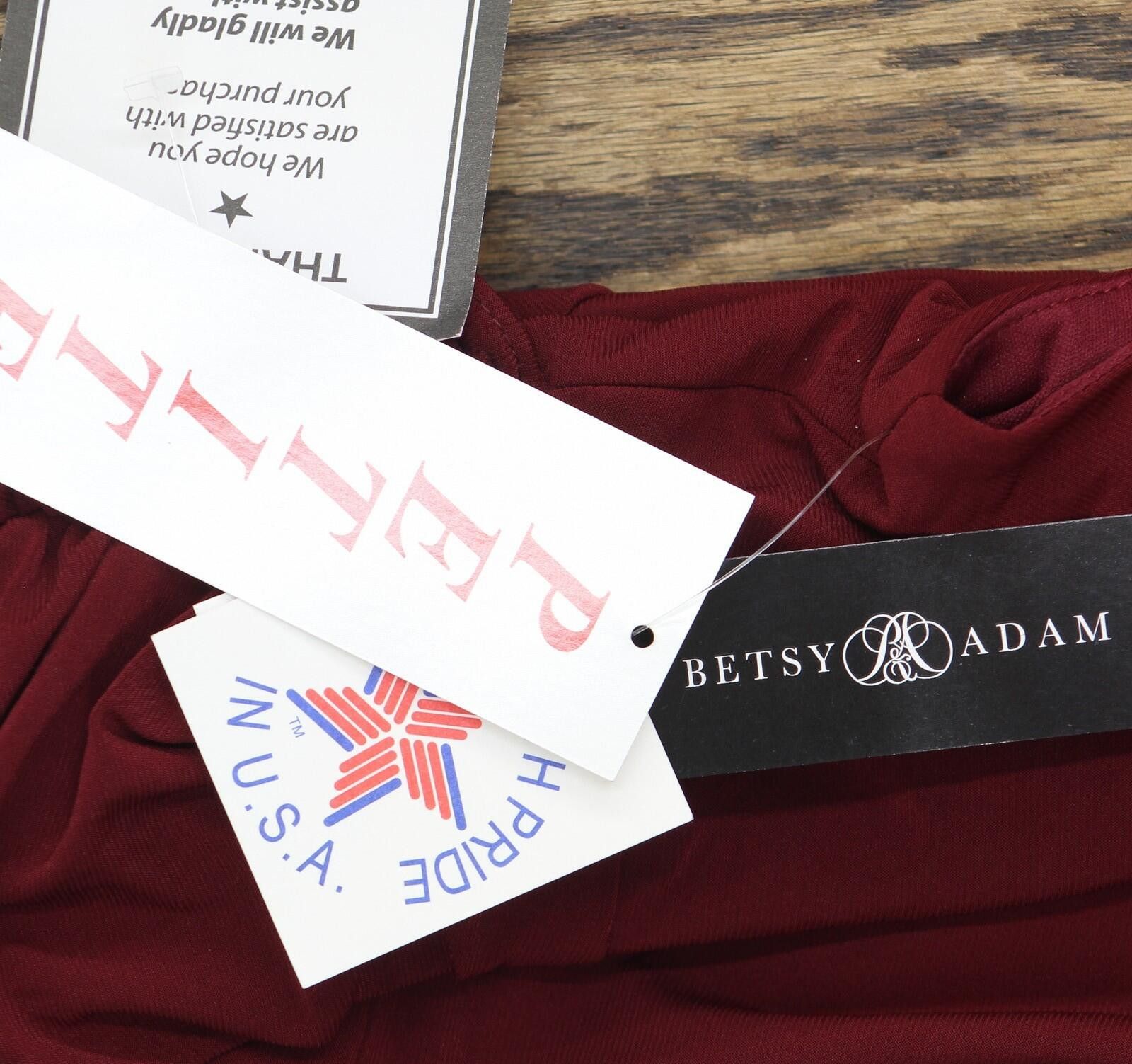 Other Betsy & Adam Sleeve Draped Slit Gown Dress Bordeaux Red 8p Size M / US 6-8 / IT 42-44 - 3 Thumbnail