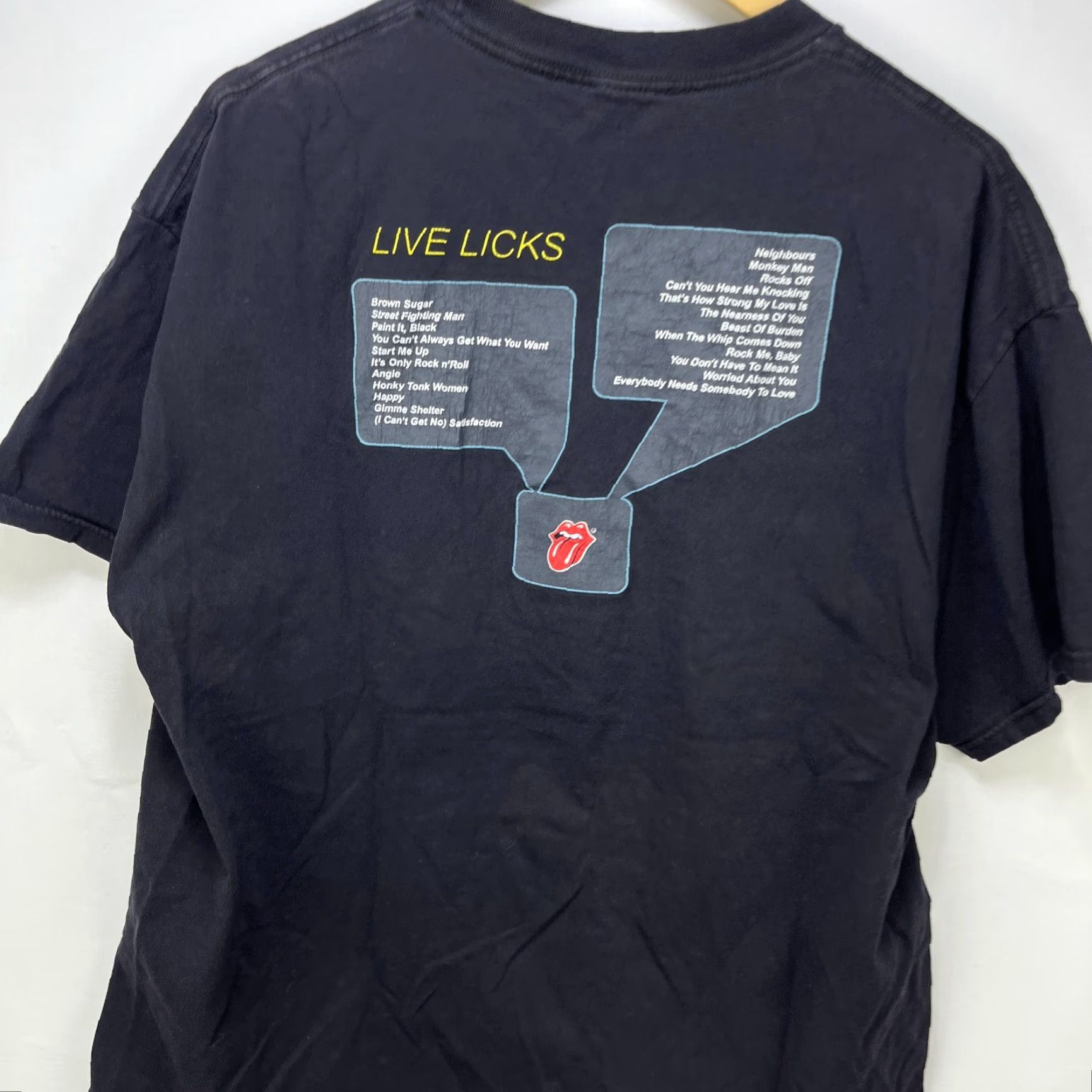 Olive VINTAGE Rolling Stones Y2K Band Tour T Shirt XL 2XL Live Licks Mens T-Shirt Black Size US XL / EU 56 / 4 - 5 Thumbnail