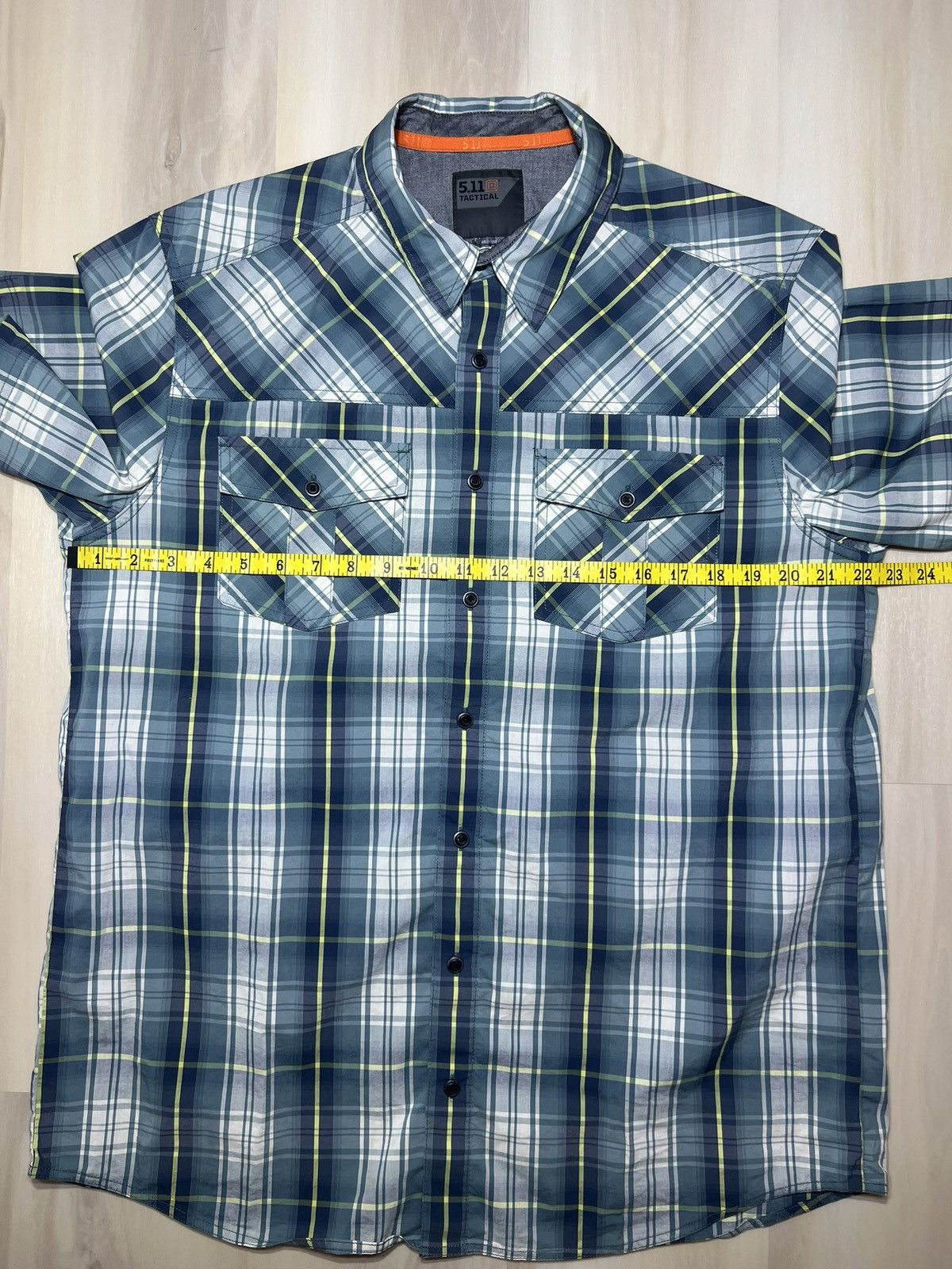 5.11 5.11 Tactical Double Flex Covert Mens Med Blue Plaid Snap Size US M / EU 48-50 / 2 - 6 Thumbnail