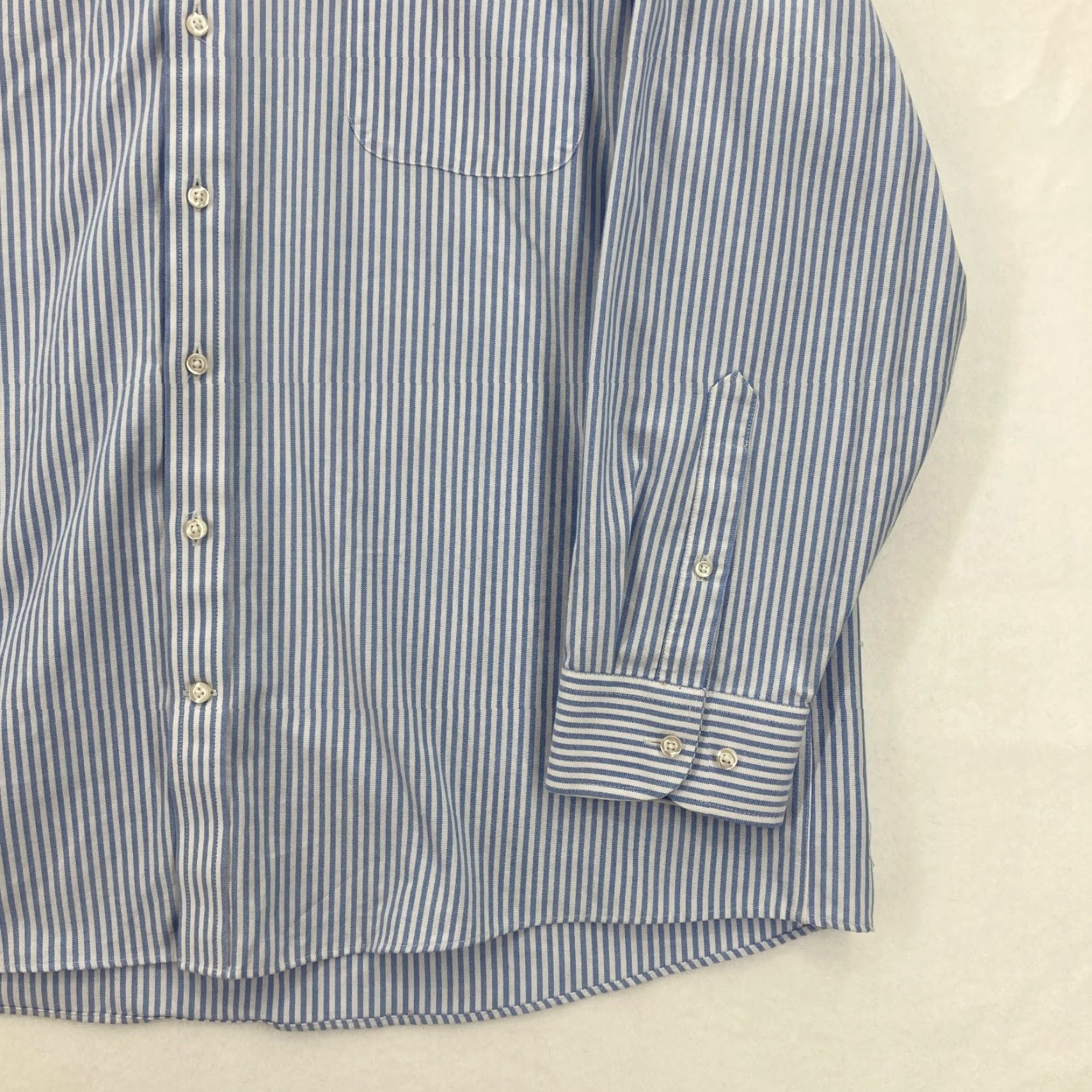 Stafford Stafford Coolmax Shirt Mens 2XL Blue Striped Button Down Long Sleeve Work Dress Shirt Size US XXL / EU 58 / 5 - 3 Thumbnail