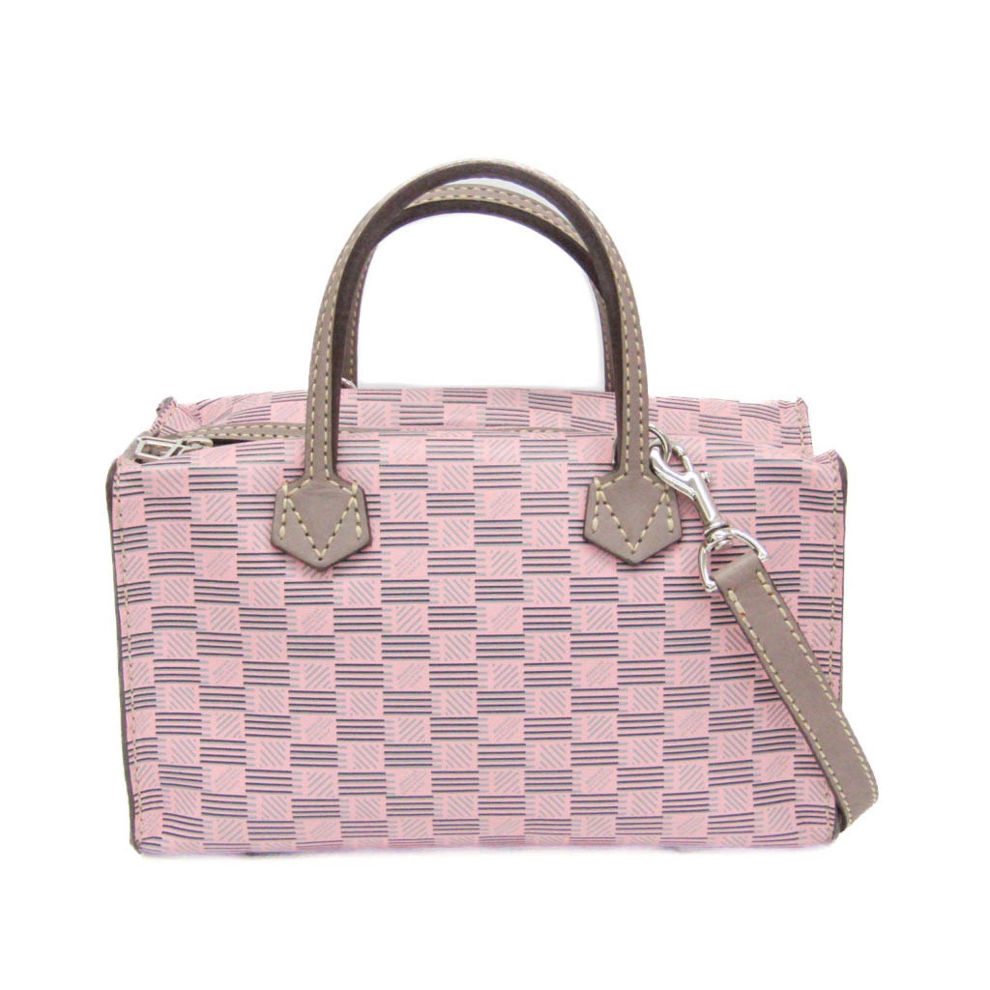 Moreau Polochon Small Size Women's Leather Handbag,shoulder Bag Gray,pink in Grey