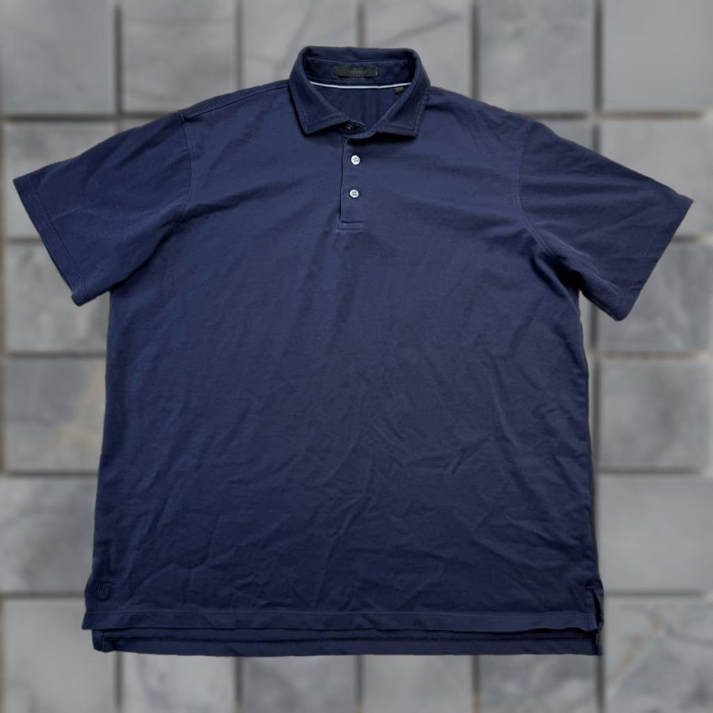 Vintage Greyson Polo Shirt Mens Large Navy Blue Pique Knit BRR Cooling Performance Golf Shirt Size US L / EU 52-54 / 3 - 1 Thumbnail