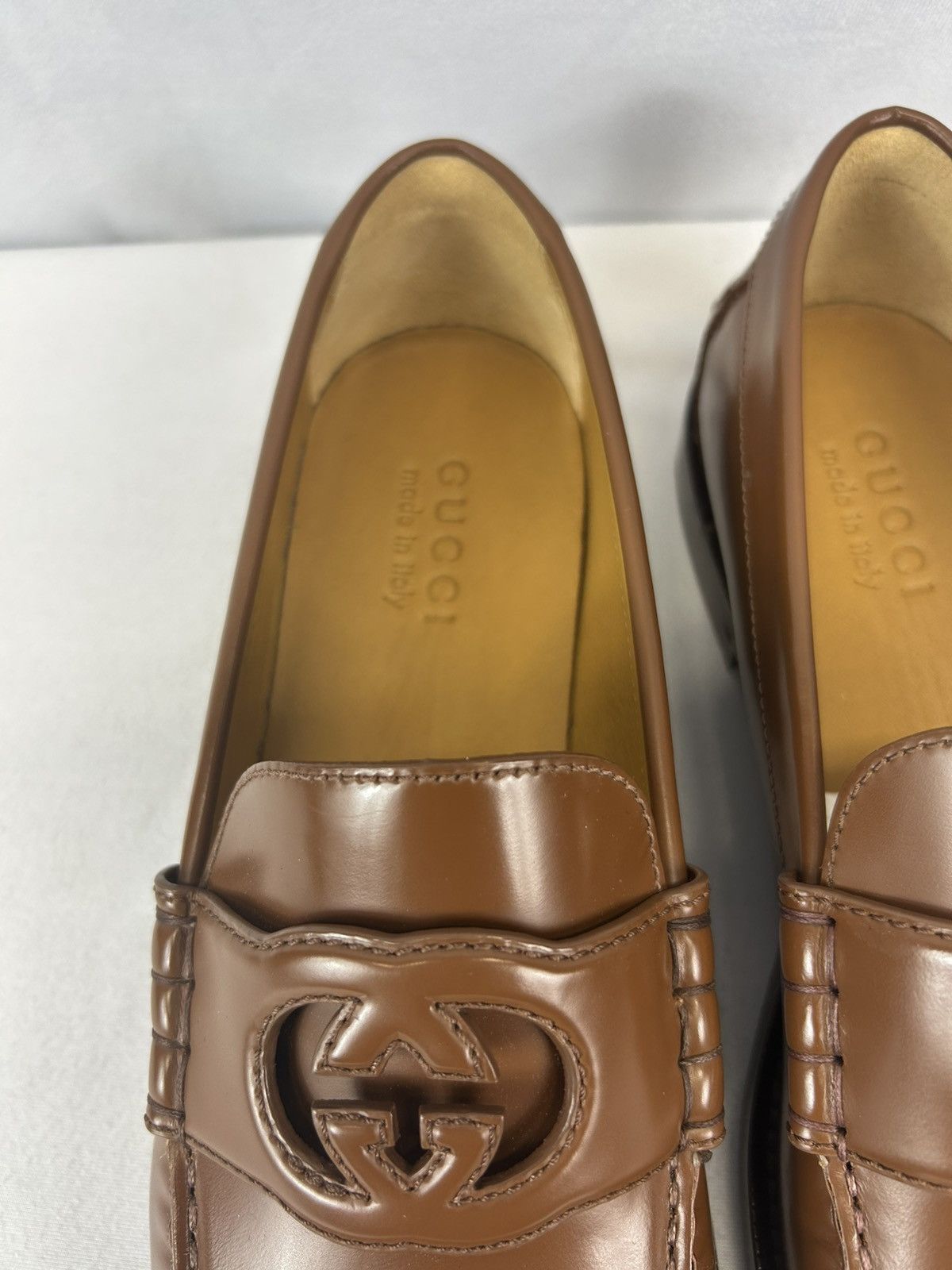 Gucci Gucci - Interlocking G leather loafers Size US 8.5 / EU 41-42 - 6 Thumbnail