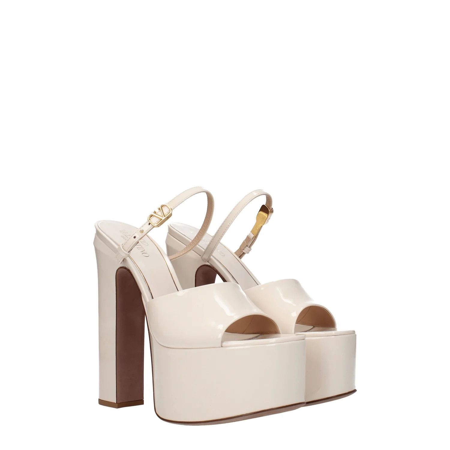Valentino ob1o1e1224 Patent Leather Sandals in Beige Size US 11 / IT 41 - 2 Thumbnail