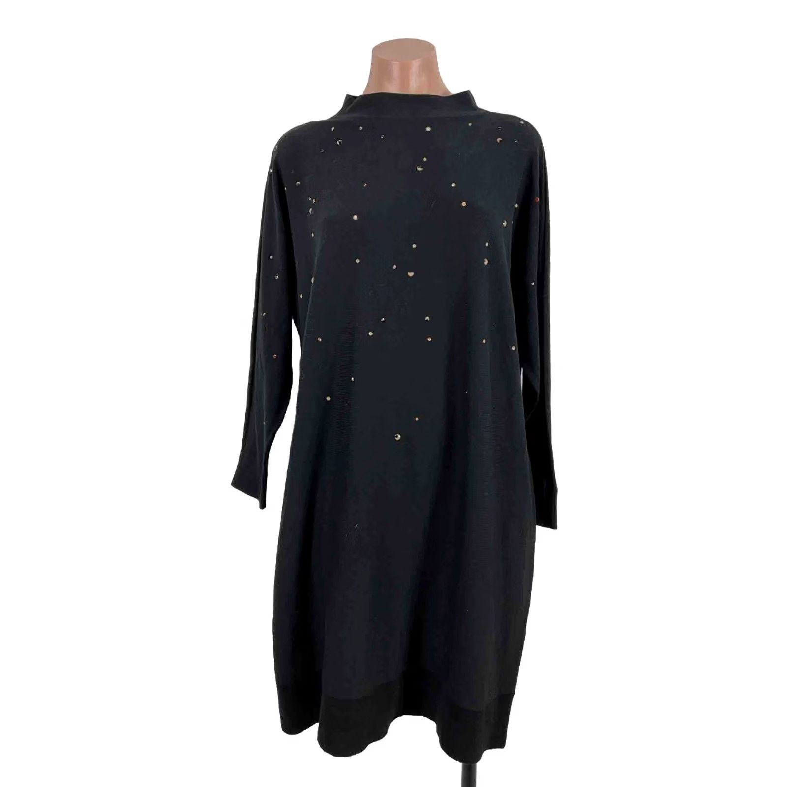 NIC+ZOE NIC+ZOE Women’s Shift Dress Dolman Sleeve Knit NWT sz M Black Onyx 90s Party/Cocktail Cocktail Party Dress Size M / US 6-8 / IT 42-44 - 3 Thumbnail