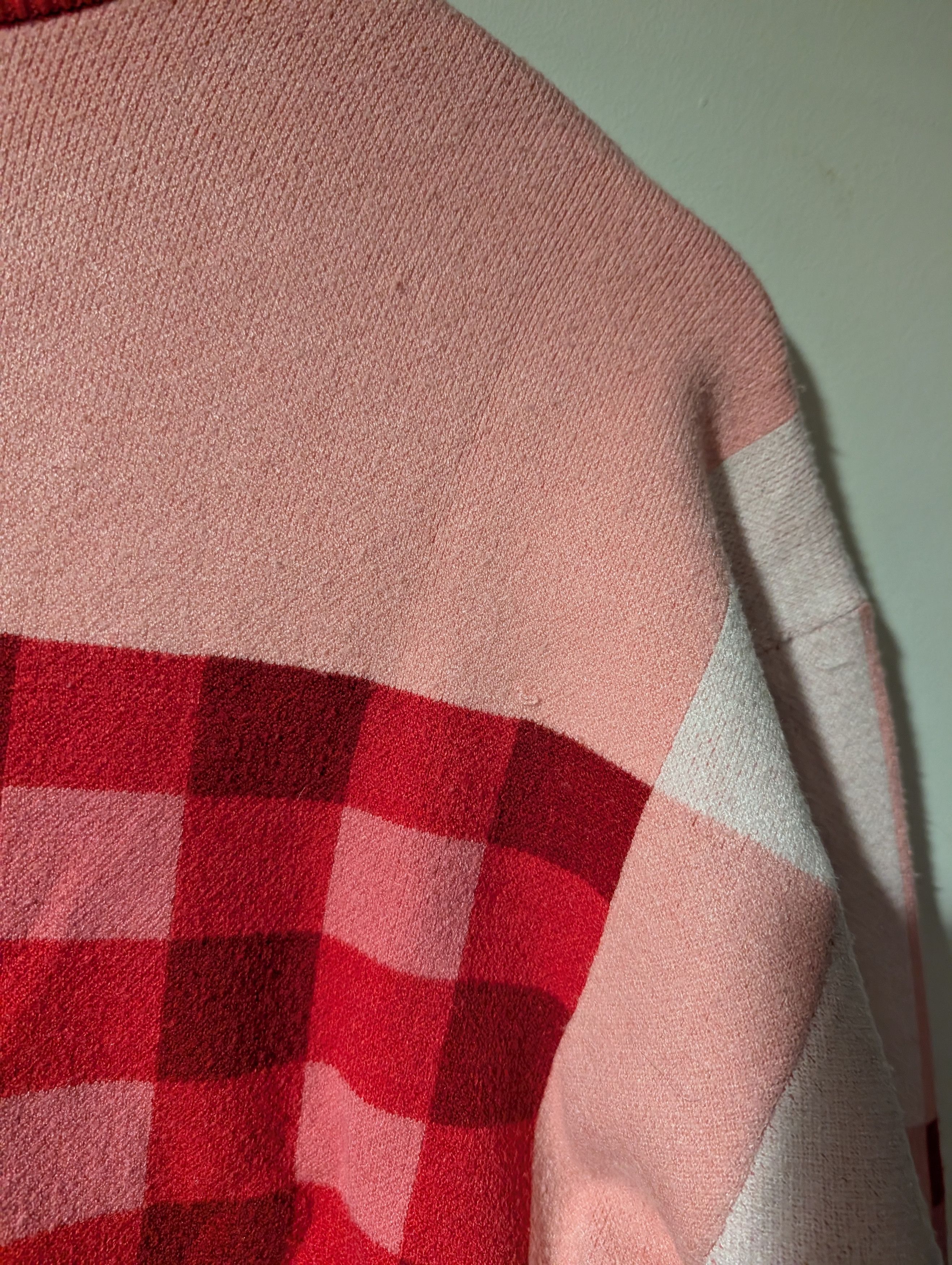 Strawberry Strawberry Shortcake Cardigan Sweater Pink Gingham Patchwork Size L / US 10 / IT 46 - 13 Thumbnail