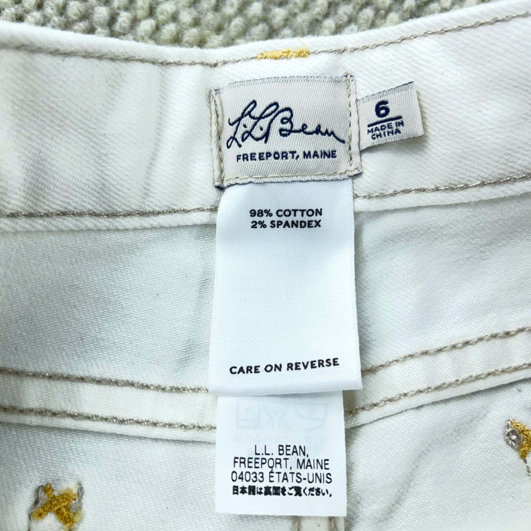 Vintage L.L. Bean Jeans Women 6 White Flared Wide Leg Denim Relaxed Fit Retro Size 28" / US 6 / IT 42 - 3 Thumbnail