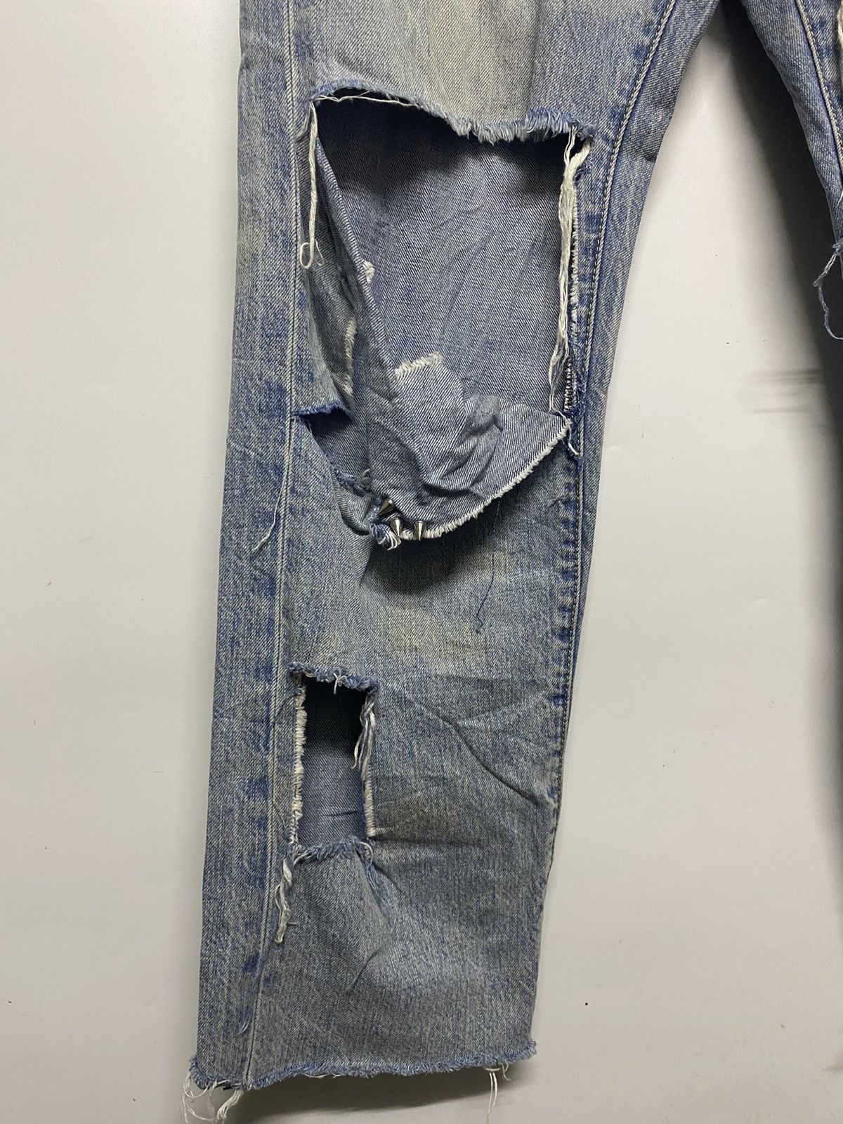GU × If Six Was Nine GU Japan Distressed Goth Punk Denim Jeans Size US 30 / EU 46 - 7 Thumbnail