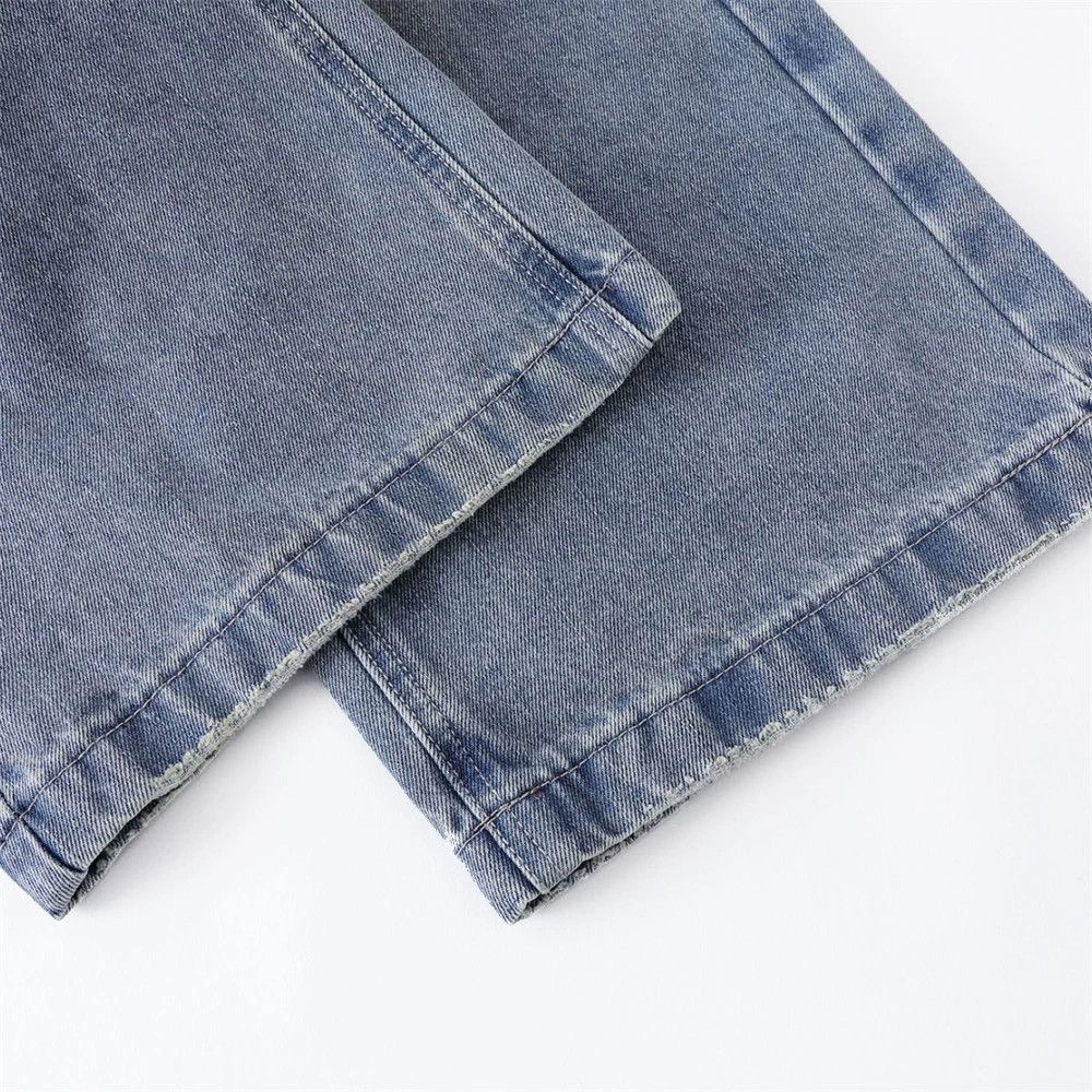 Jean Punk washed casual straight distressed dirty jeans Size US 32 / EU 48 - 6 Thumbnail