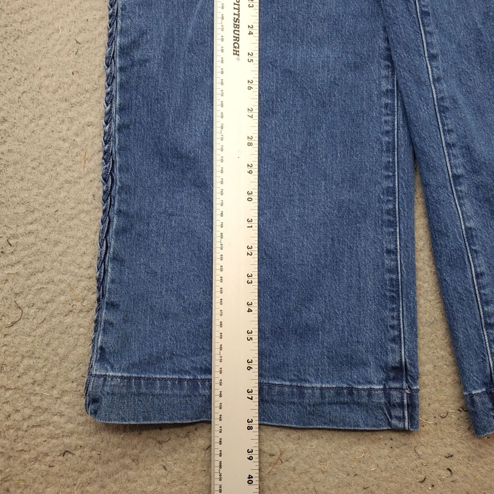 Lands' End Lands' End Jeans Womens 14P Blue Denim Medium Wash Grunge Wide Leg Streetwear Jeans Size 36" / US 14 / IT 50 - 3 Thumbnail