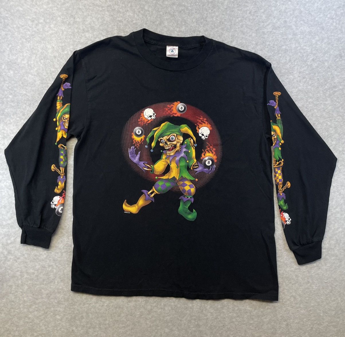 Other Vintage 90s Jester 8-Ball Biker Long Sleeve Tee Size US L / EU 52-54 / 3 - 1 Thumbnail