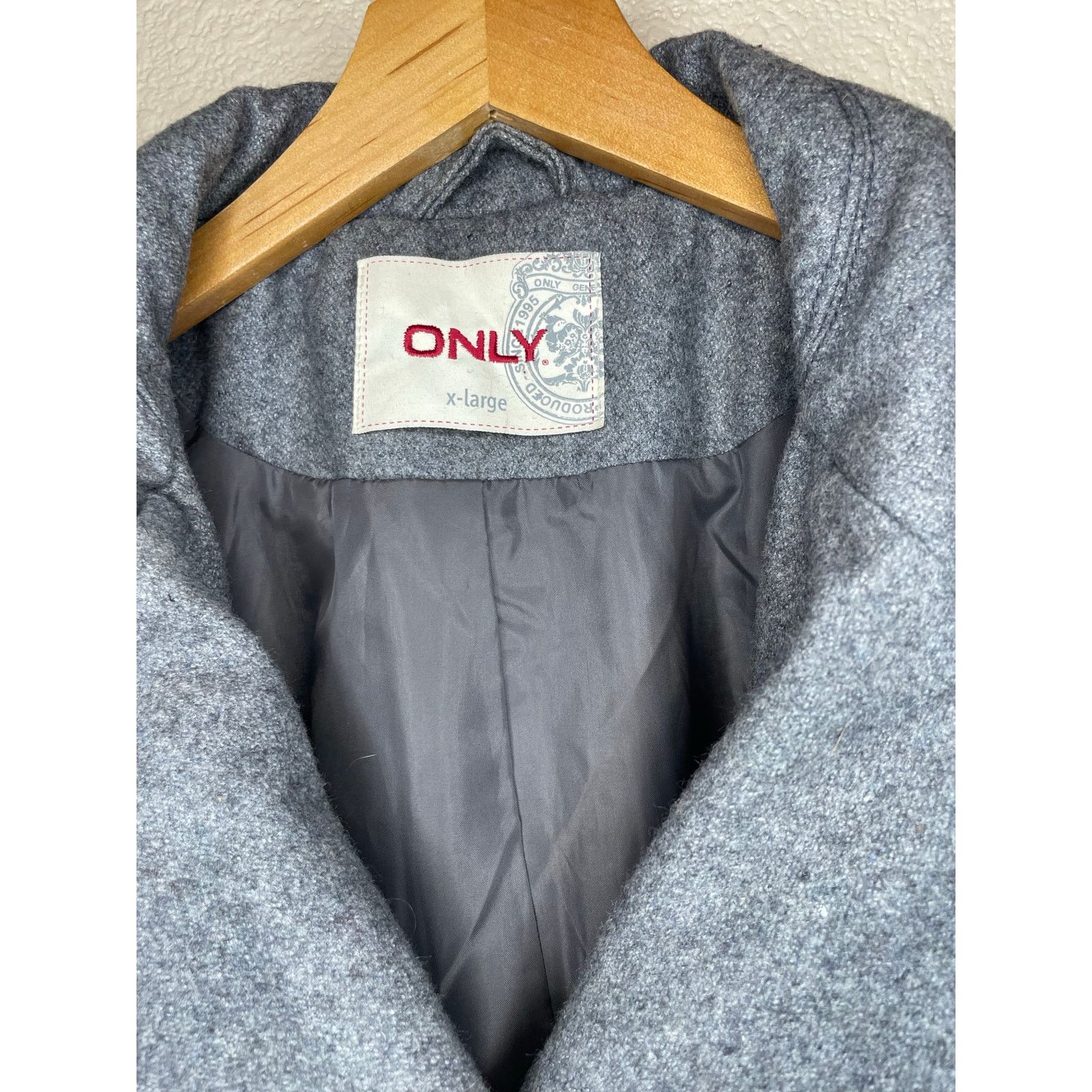 Other ONLY Slender Wool Winter Jacket Peacoat Heather Gray Y2K XL Size XL / US 12-14 / IT 48-50 - 2 Thumbnail