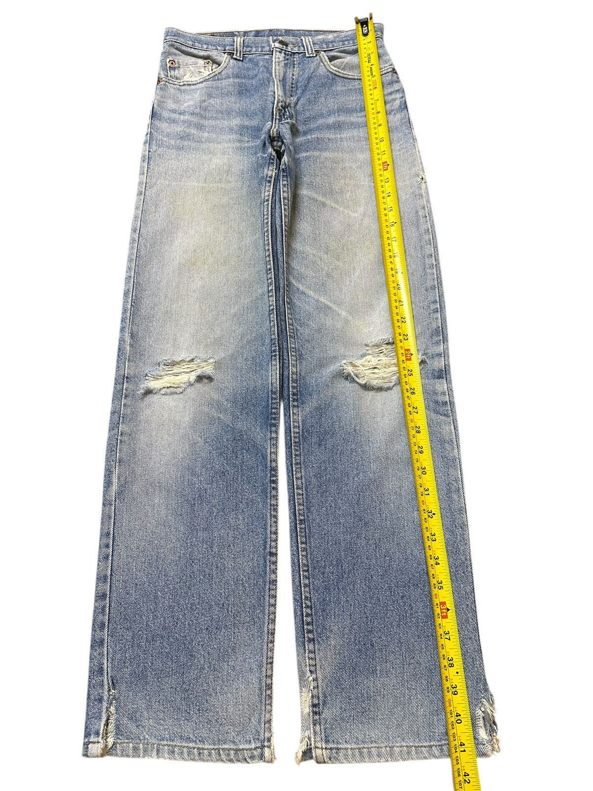 Levi's Vintage Usa 80s Levis 510 Light Wash Faded Distressed Jeans Size US 29 - 13 Thumbnail