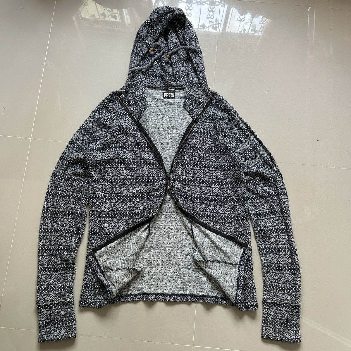 PPFM Vintage Y2K PPFM Zip-Up Knit Hoodie Size US S / EU 44-46 / 1 - 2 Thumbnail
