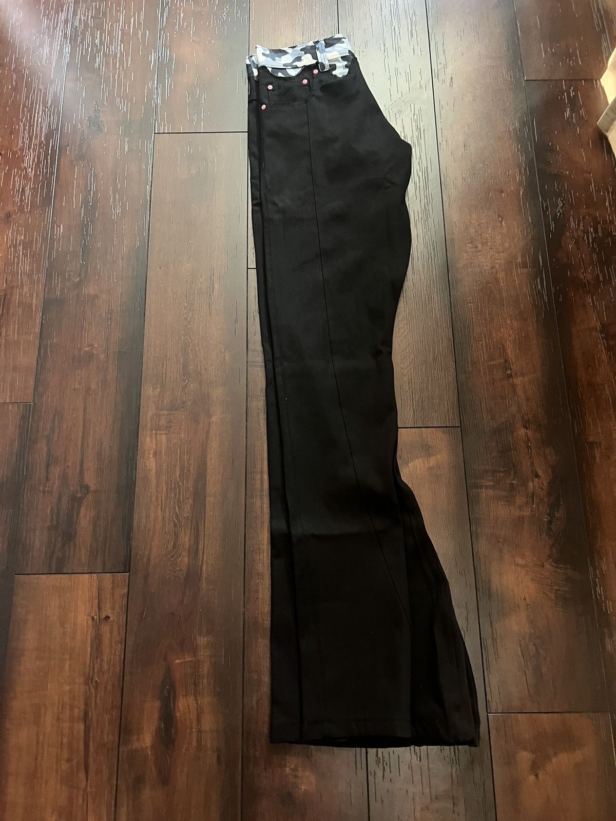 black jeans snow camo