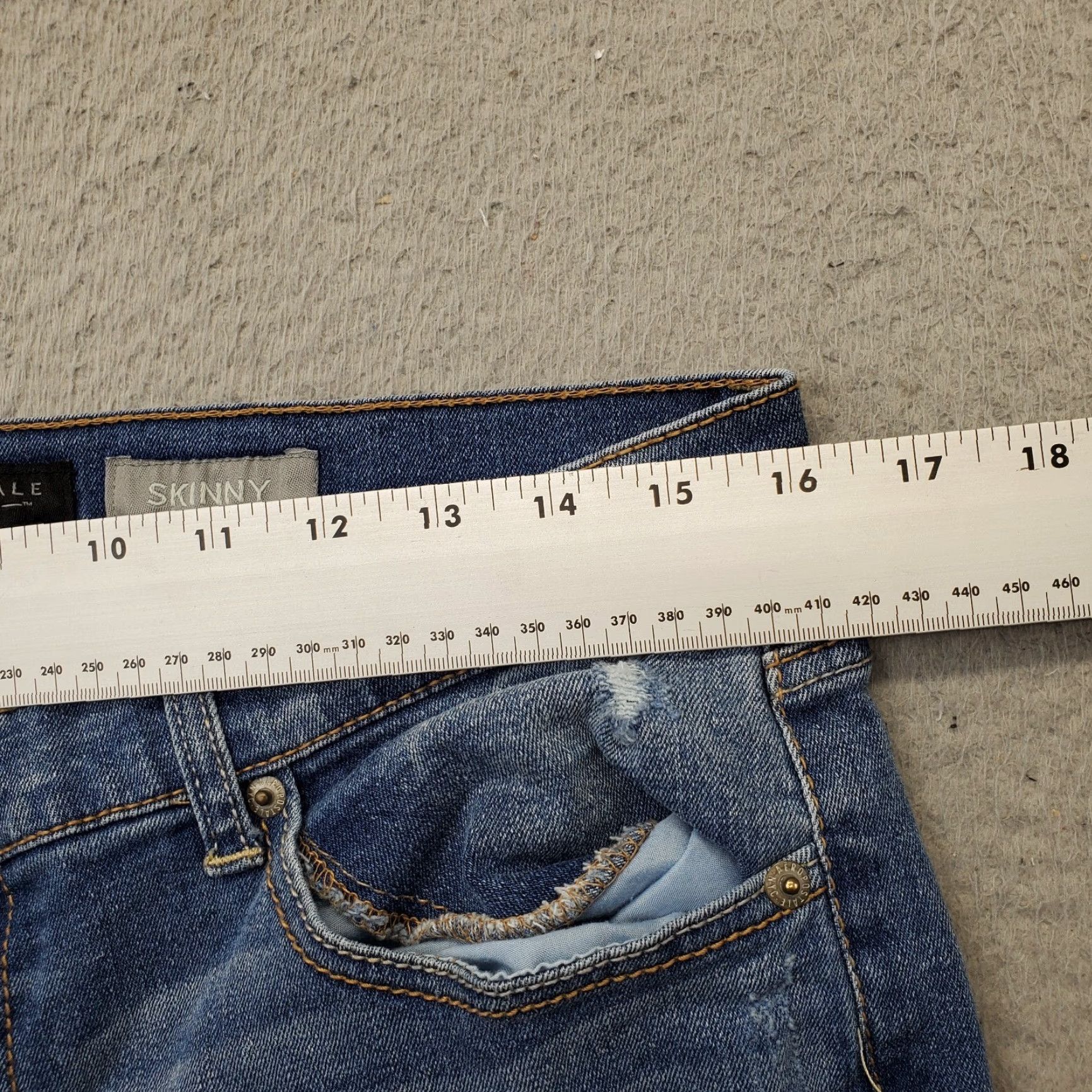 Vintage Aéropostale Jeans Women Size 12 Blue Denim Cotton 5-Pocket Stretch Skinny Size 34" / US 12 / IT 48 - 5 Thumbnail