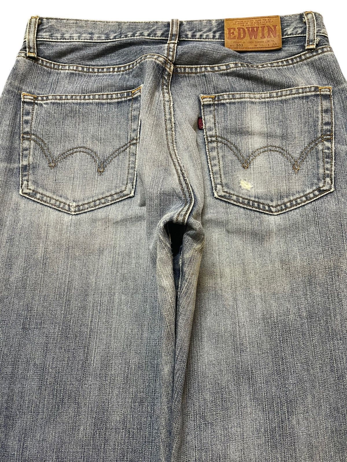 Edwin Vintage Edwin 503 Faded Wash Distressed Style Loose Jeans Size US 31 - 5 Thumbnail