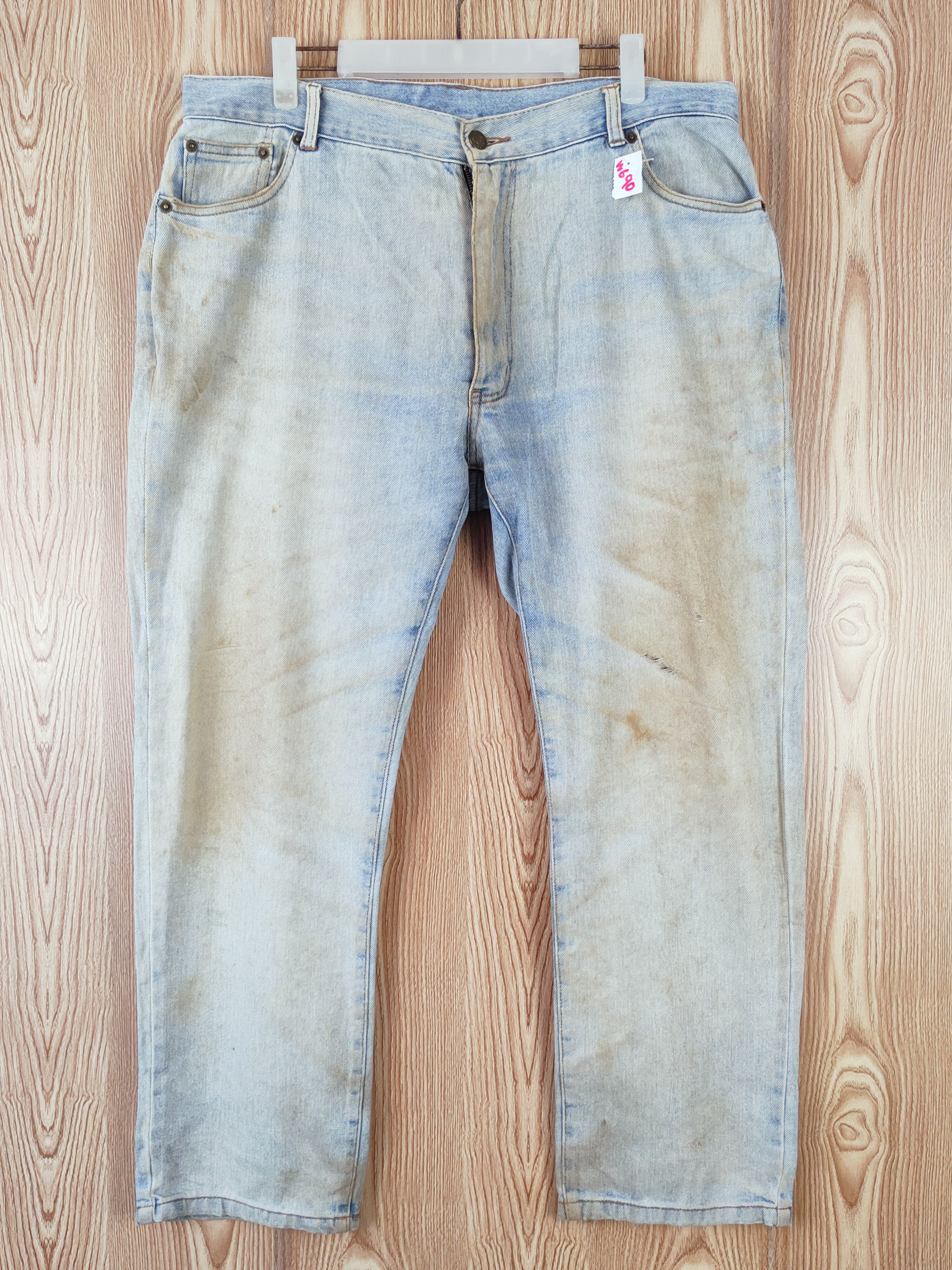 Japanese Brand OSJ Blue Faded Distressed Ripped Jeans #W690 Size US 36 / EU 52 - 1 Thumbnail