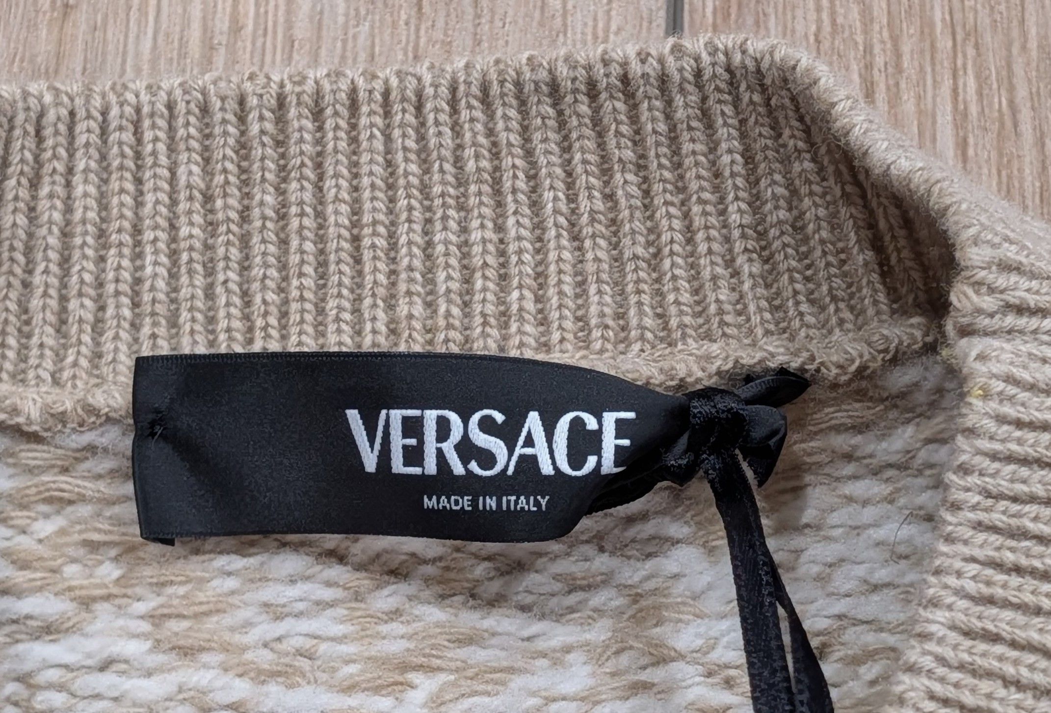 Versace VERSACE Barocco Wool Crewneck Sweater Sand 50 US Large Size US L / EU 52-54 / 3 - 5 Thumbnail