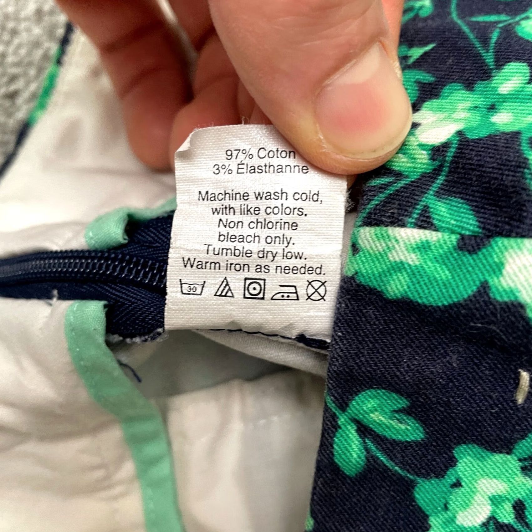 J.Crew J.CREW Stretch Floral Chino Shorts Womens 4 Blue Green Mid Rise Casual 30x3.5 Size 27" / US 4 / IT 40 - 6 Thumbnail