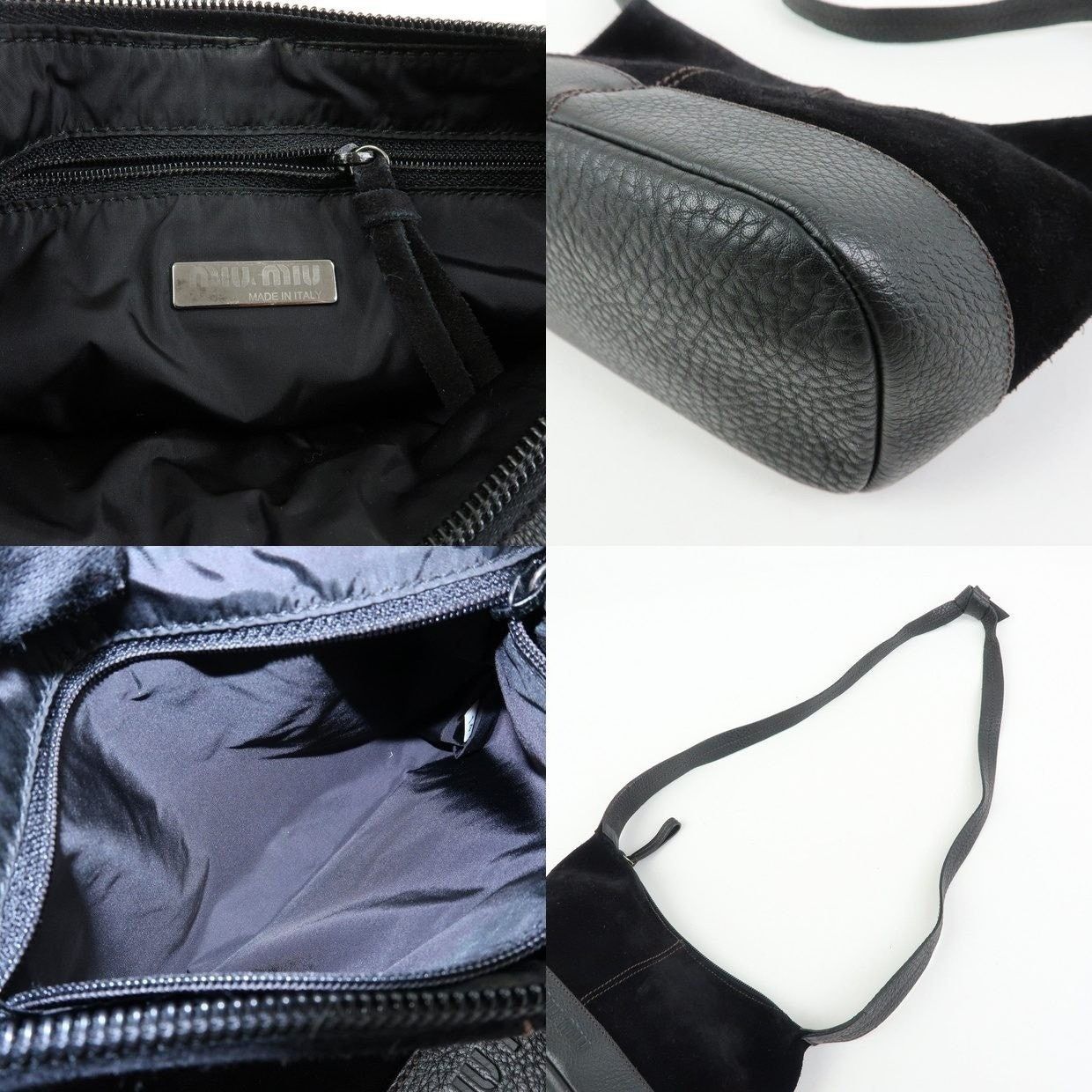Miu Miu Miu Miu Suede Shoulder Bag Black Size ONE SIZE - 15 Thumbnail