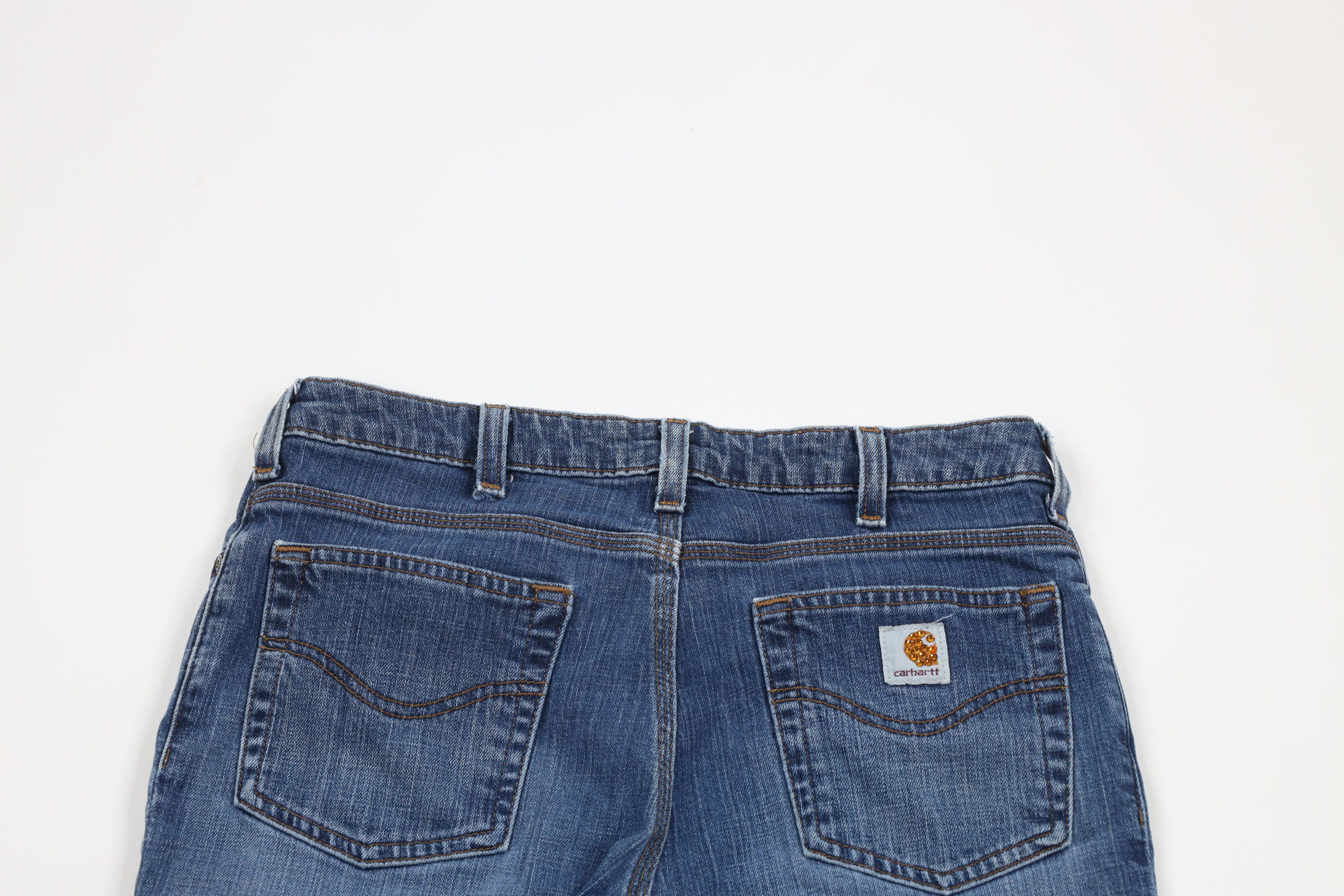 Carhartt × Vintage Vintage Carhartt Out Flared Wide Leg Stretch Denim Jeans Size 30" / US 8 / IT 44 - 9 Thumbnail