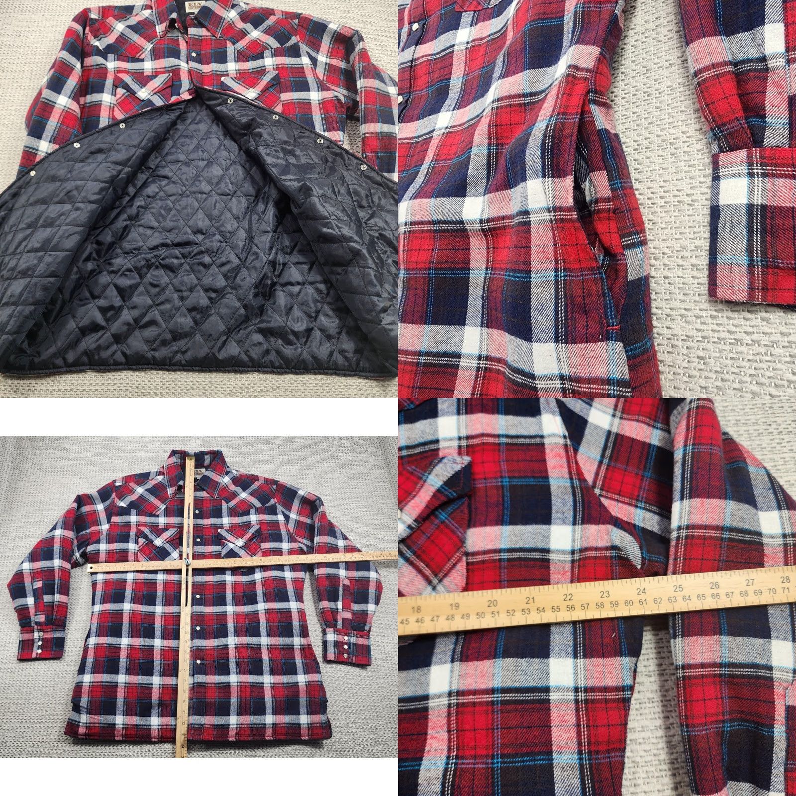 Vintage VINTAGE Ely Cattleman Jacket Mens Large Plaid Flannel Quilted Lined Western Pearl Snap Red Size US L / EU 52-54 / 3 - 8 Thumbnail
