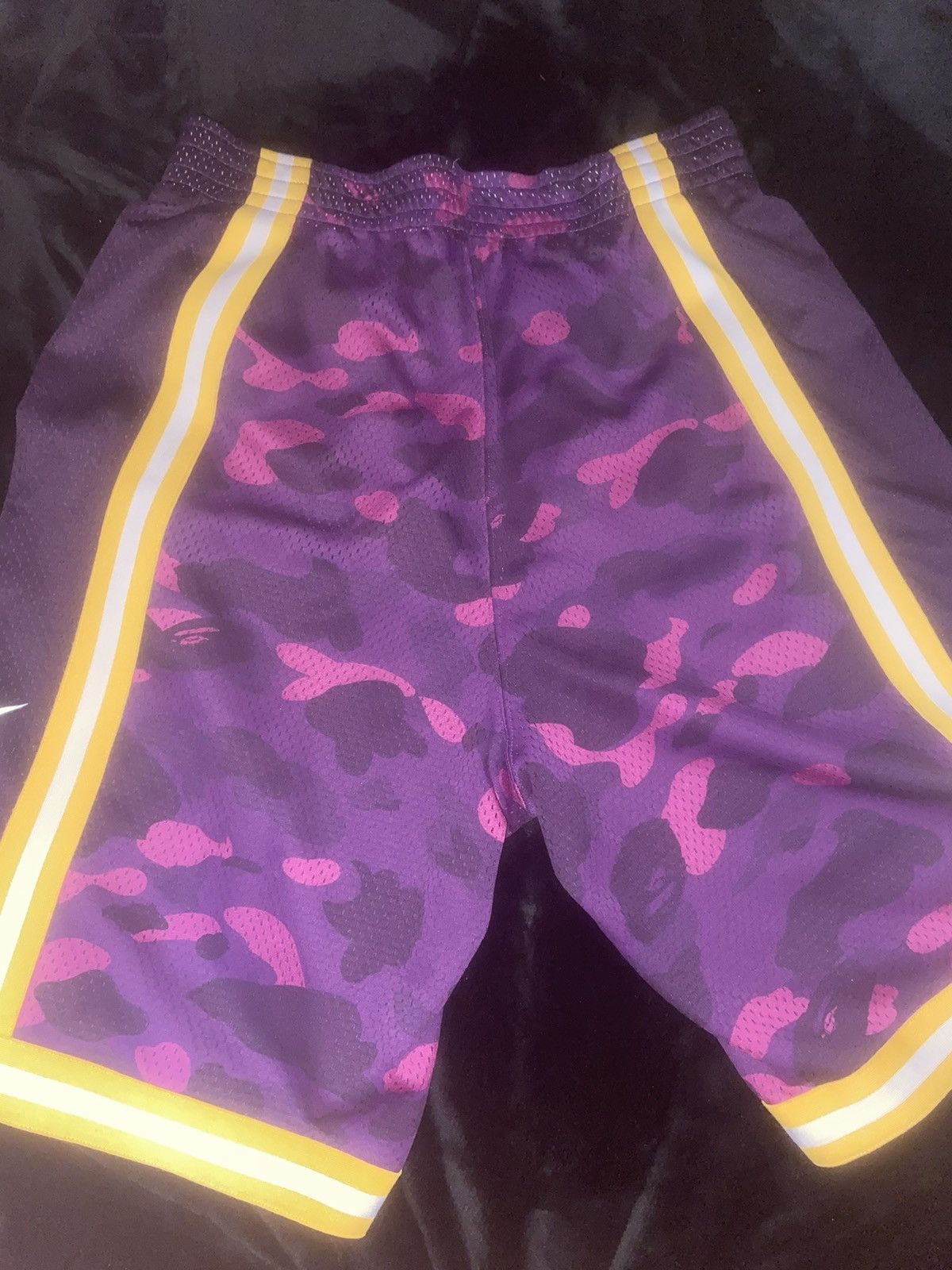 image of Bape Big Print Basketball Shorts in Purple, Men's (Size 36)