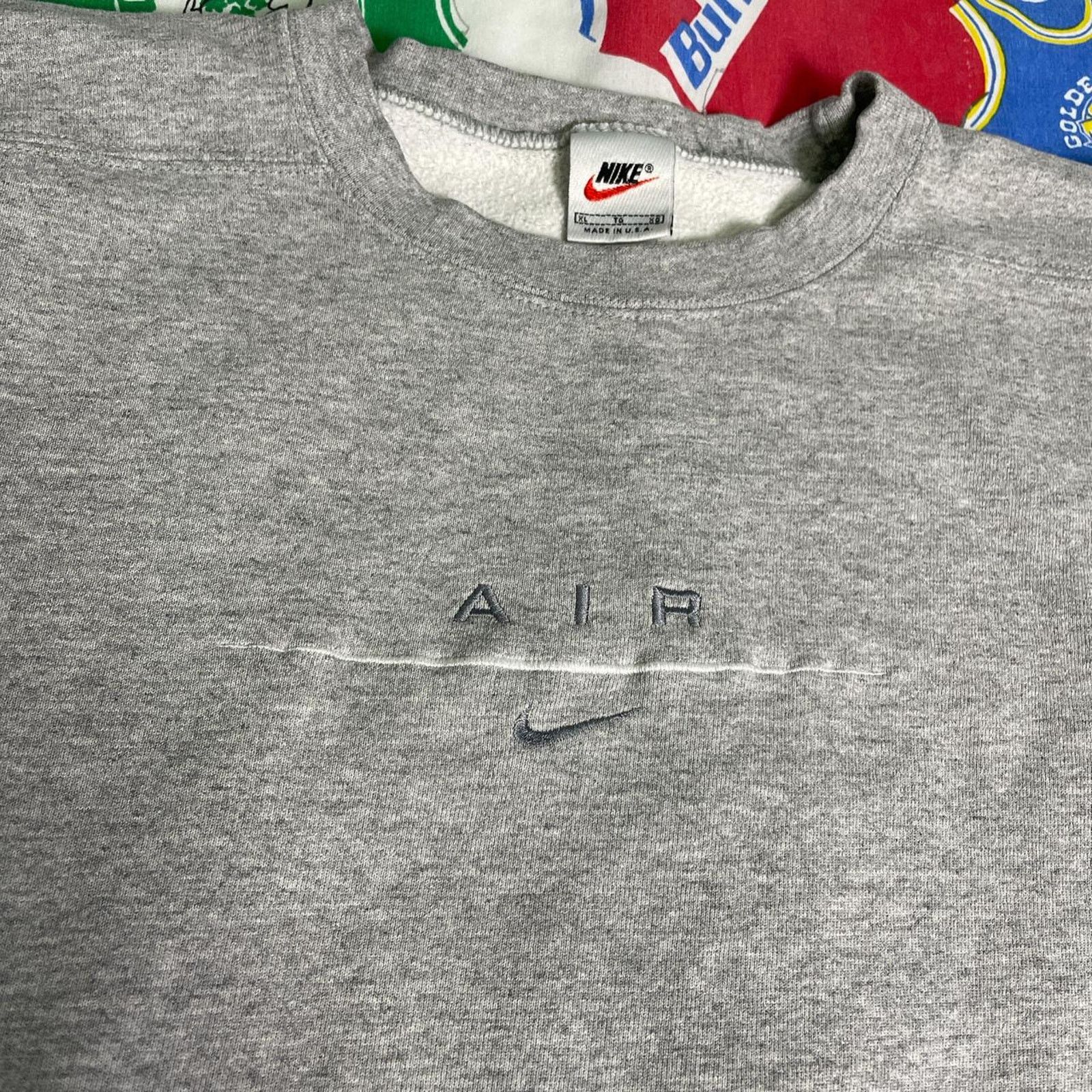 Nike × Vintage Vintage 1990s Nike Air Center Swoosh Crewneck / Sweater Size US XL / EU 56 / 4 - 3 Thumbnail