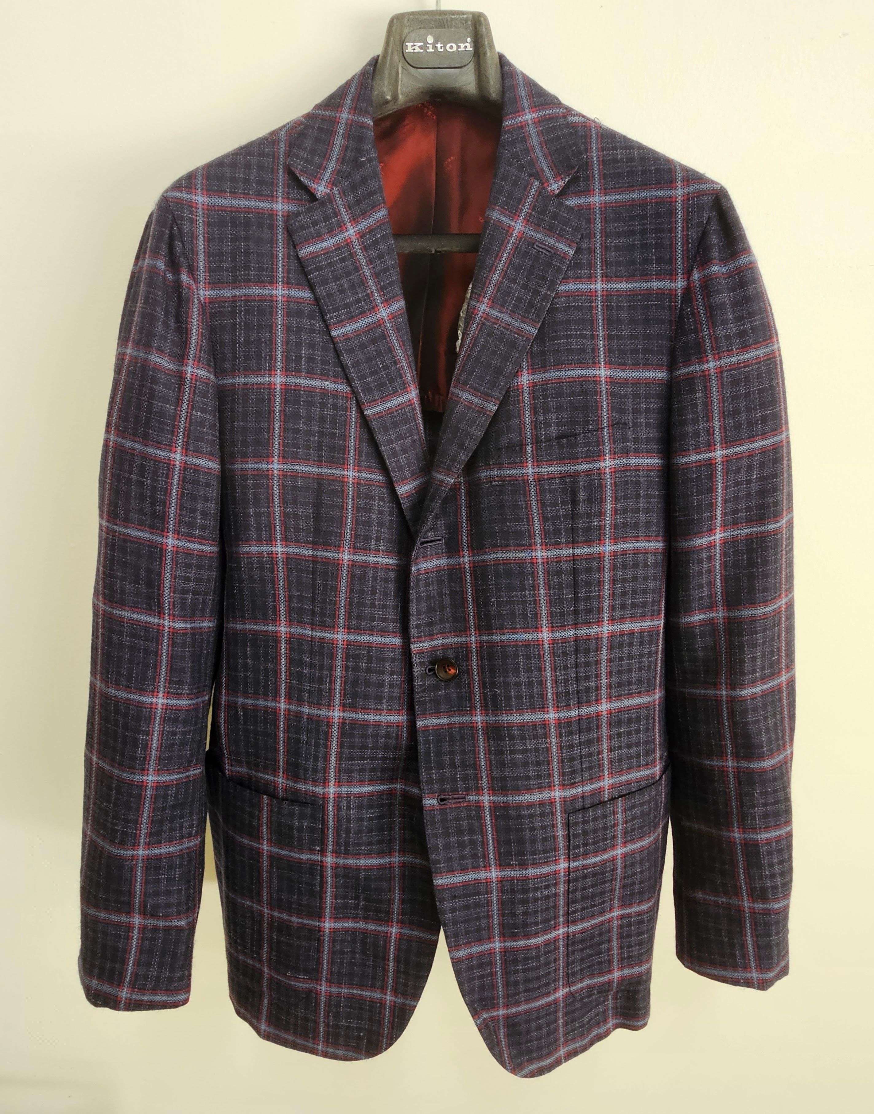 Kiton Kiton Napoli Cashmere Silk Sport Coat Blazer Made in Italy Size 46L - 1 Thumbnail