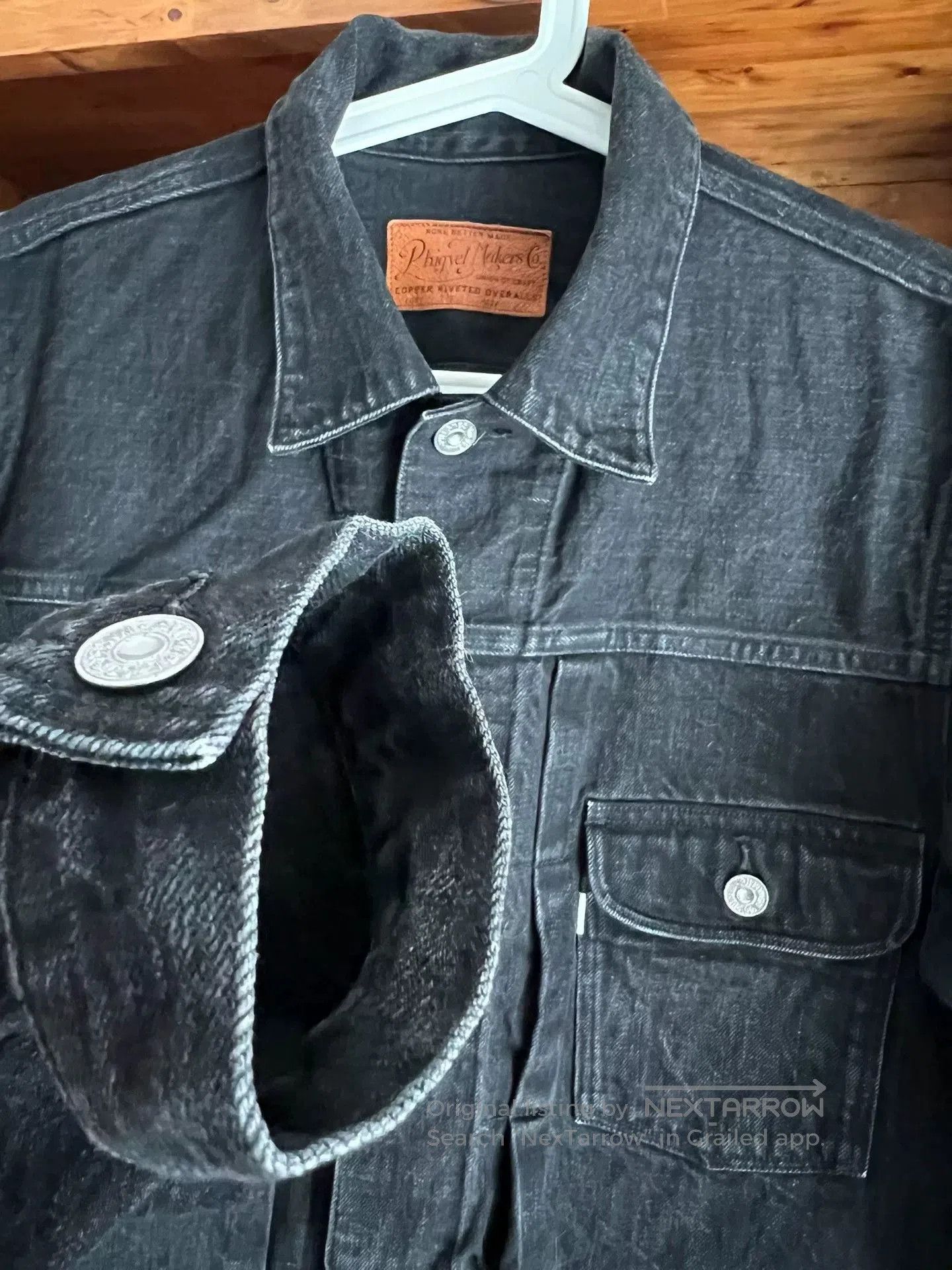PHIGVEL MAKERS & Co. classic denim jacket with leather label. Size US M / EU 48-50 / 2 - 4 Thumbnail