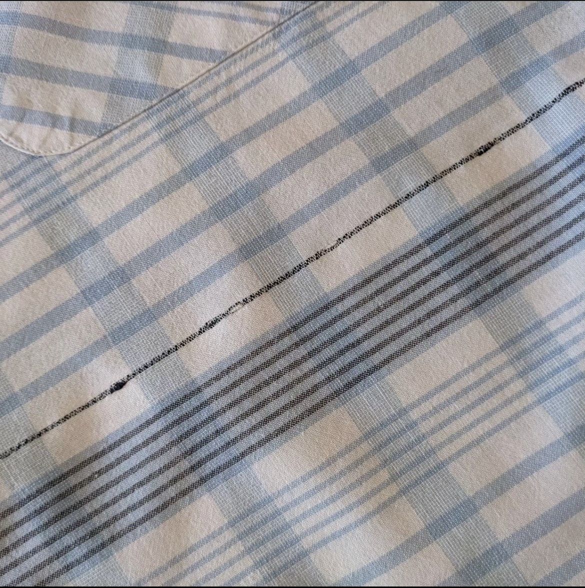 Beams Plus BEAMS PLUS + Japan Open Collar Check Blue Short Sleeve Shirt Size US M / EU 48-50 / 2 - 6 Thumbnail